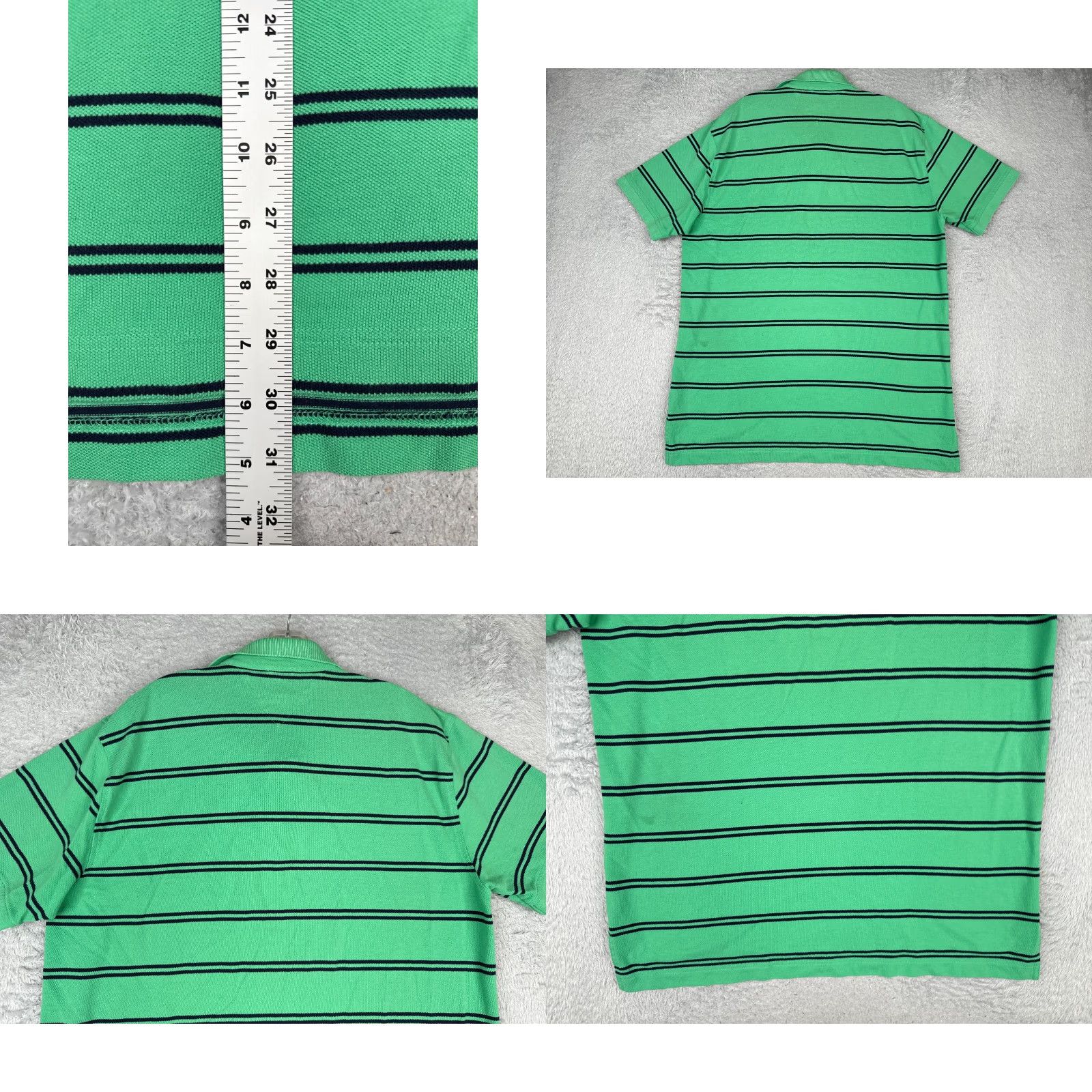 Tommy Hilfiger Tommy Hilfiger Polo Shirt Men XL Green Stripe Cotton Short Sleeve Slim Fit Shirt Size US XL / EU 56 / 4 - 9 Thumbnail