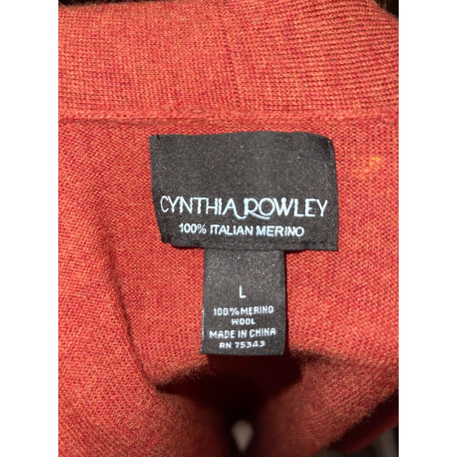 Cynthia Rowley VINTAGE Cynthia Rowley Women’s L Wool Boho Open front Fringe Cardigan Sweater Burnt Orange Womens Size L / US 10 / IT 46 - 4 Thumbnail