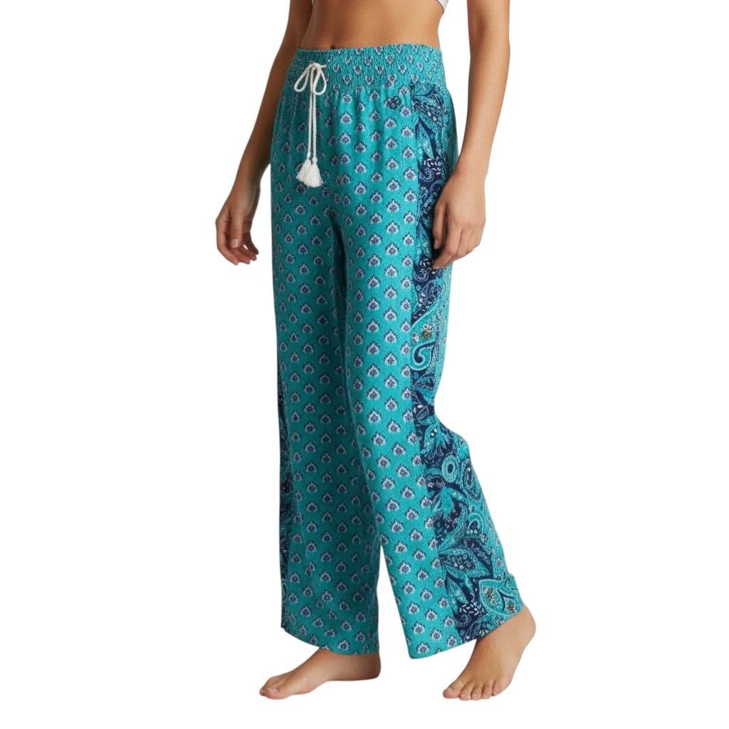 Vera Bradley Vera Bradley Blue Posies Medallions Palazzo Pant, XL Size 34" / US 12 / IT 48 - 5 Thumbnail