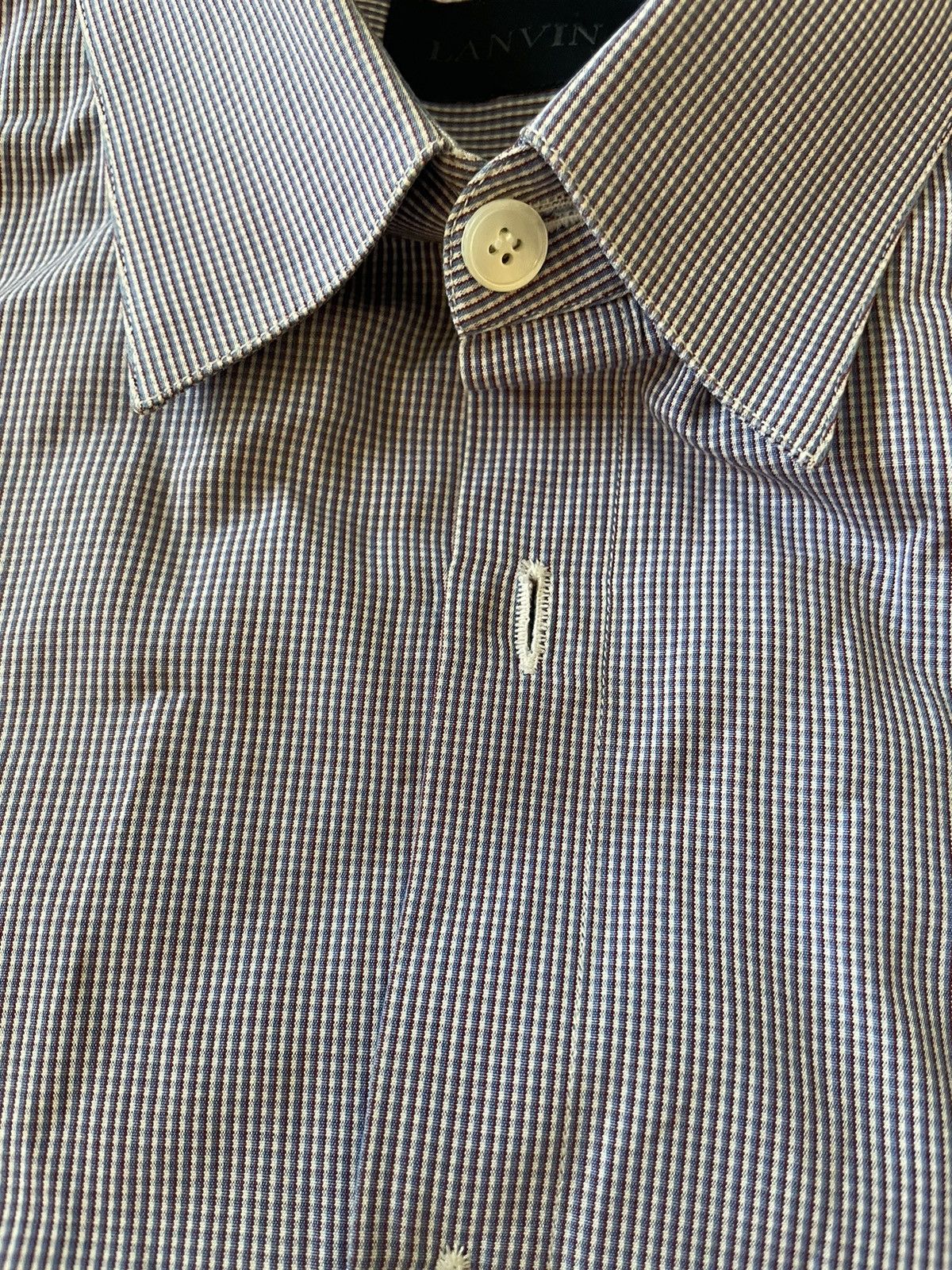 Lanvin Micro Check Shirt with Raw Seam Detail Size US L / EU 52-54 / 3 - 5 Thumbnail