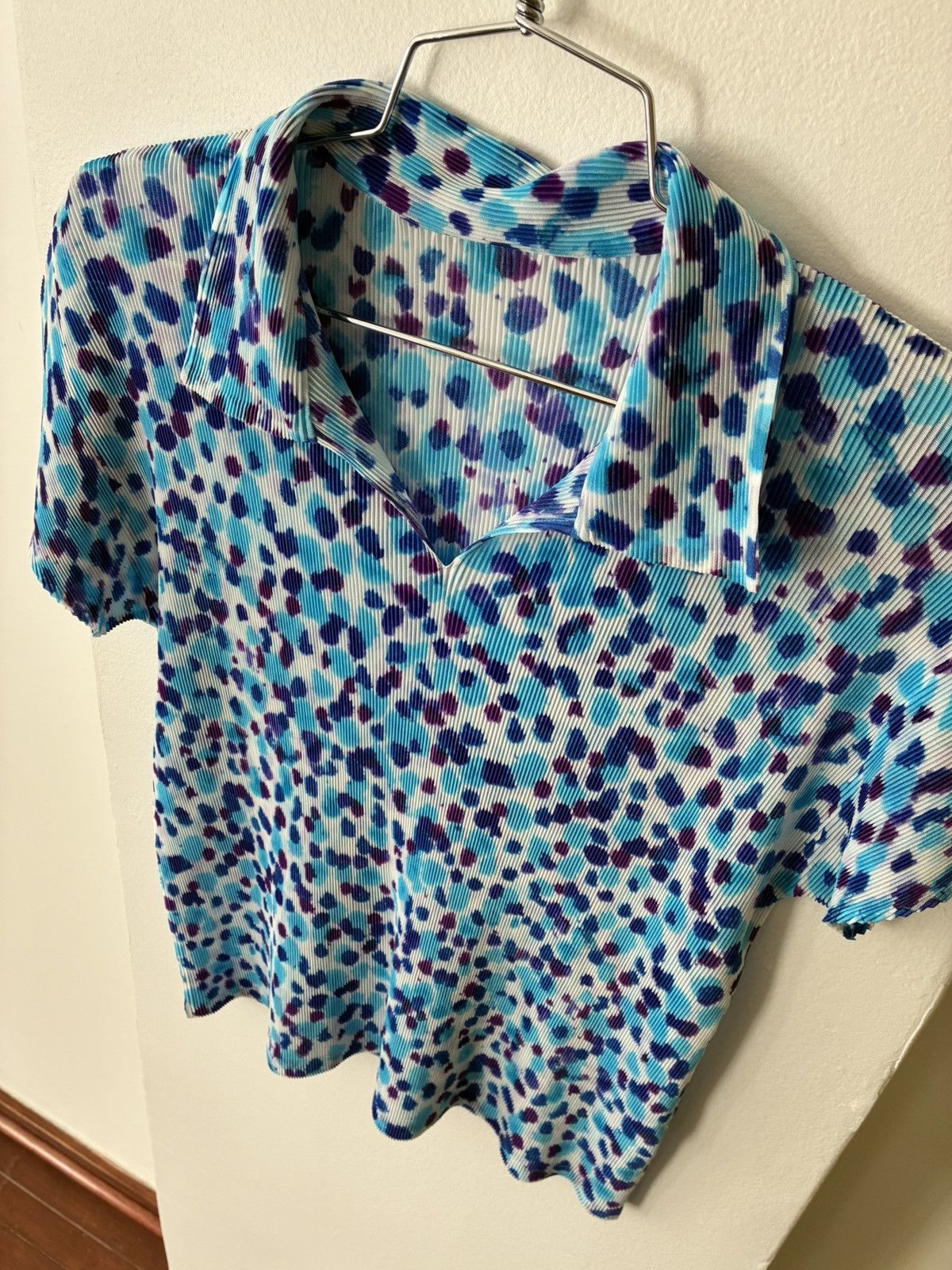 Pleats Please Issey Miyake PLEATS PLEASE Polka Dot Splatter Print Polo Size M / US 6-8 / IT 42-44 - 19 Thumbnail