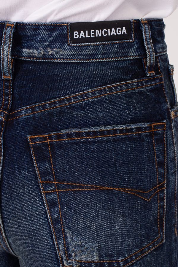 Balenciaga o1in1g0924 Cropped Pants in Blue Size 26" / US 2 / IT 38 - 4 Thumbnail