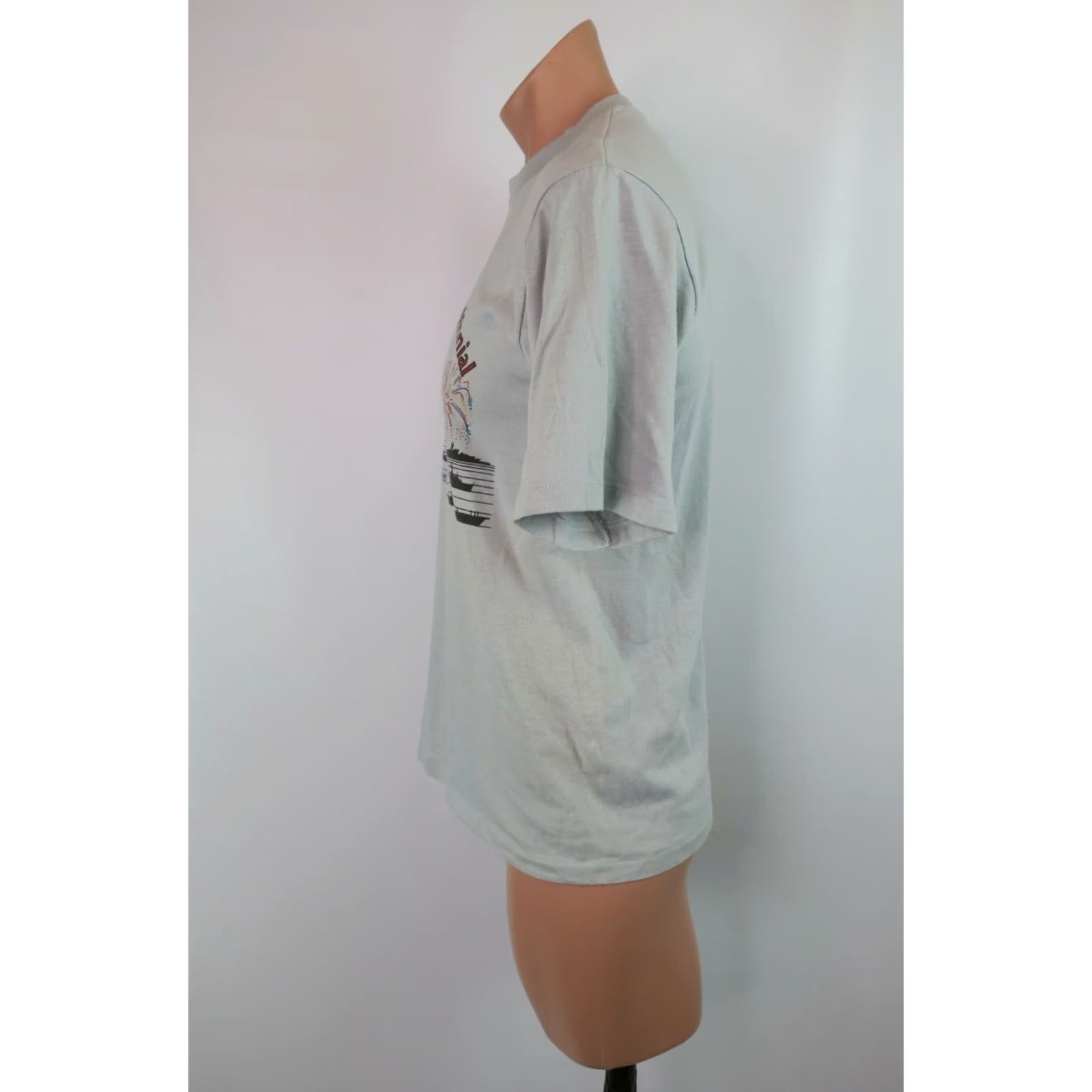 Vintage VTG 80s 1986 New York City Statue Of Liberty Centennial T Shirt Melba Sheen Gray Cotton Unisex L Short Sleeve Graphic Tee Size US L / EU 52-54 / 3 - 7 Thumbnail