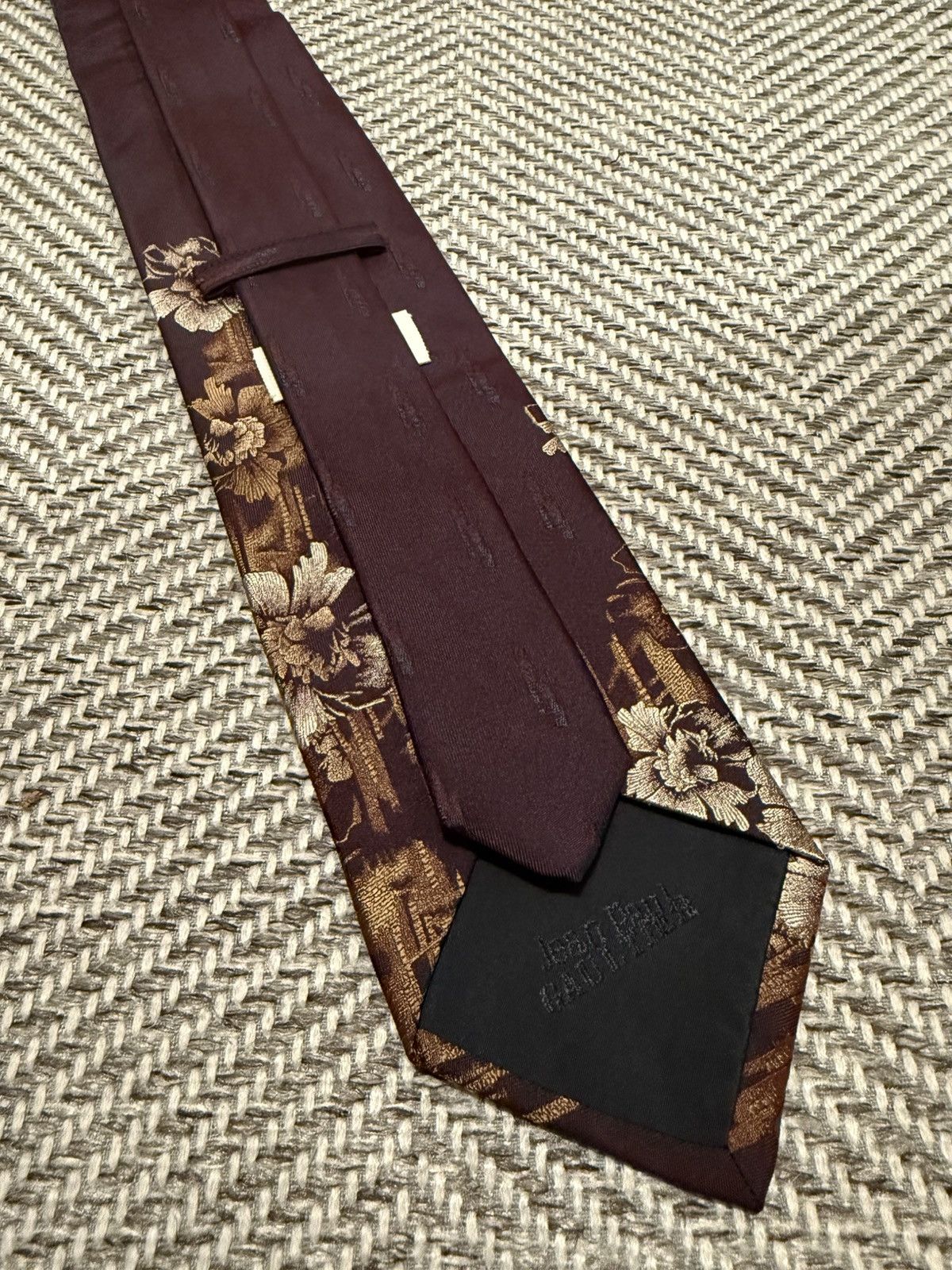 Jean Paul Gaultier JEAN PAUL GAULTIER HOMME Dark Pattern Burgundy COLOR TIE Size ONE SIZE - 5 Thumbnail