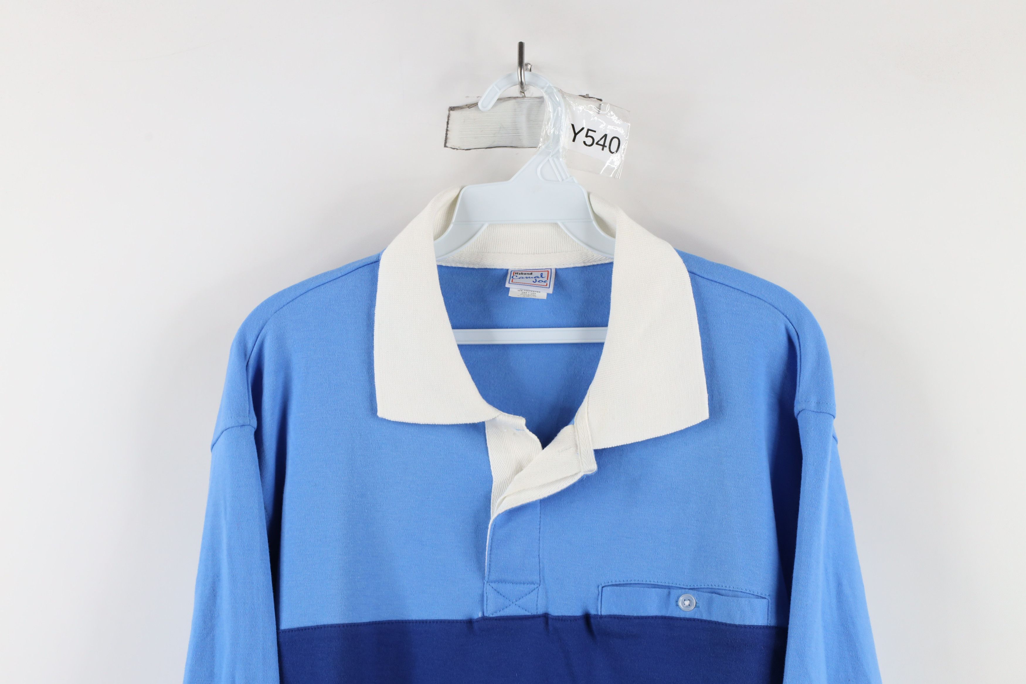 Vintage Vintage 90s Streetwear Block Long Sleeve Rugby Polo Shirt Size US L / EU 52-54 / 3 - 2 Thumbnail