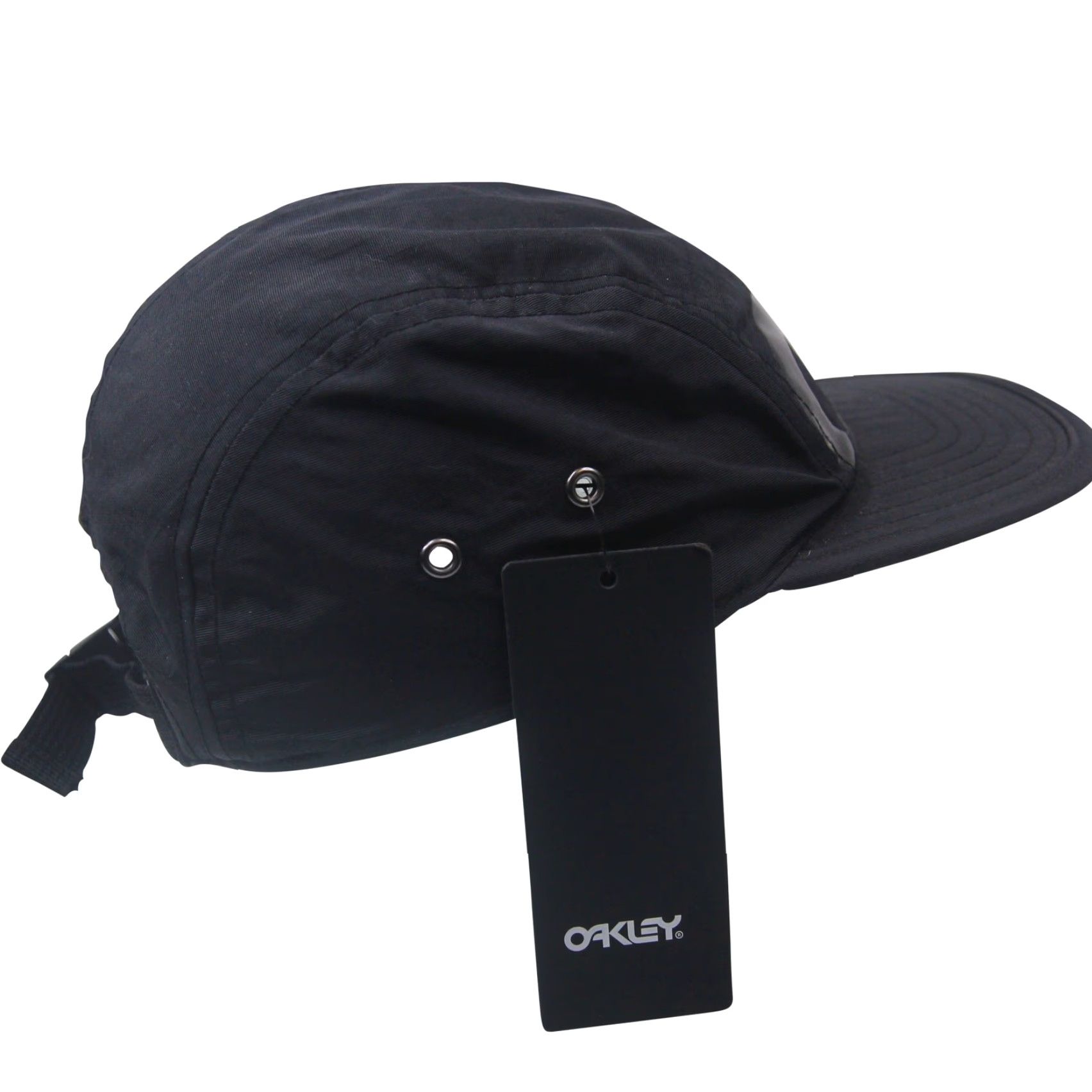 Oakley VINTAGE Oakley Spellout 5-panel Camp Hat Black Mens Adjustable OS Size ONE SIZE - 4 Thumbnail