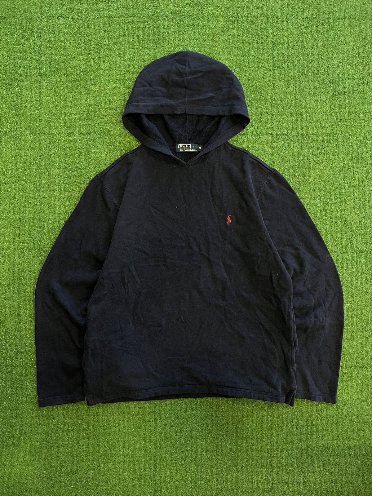 Pre-owned Polo Ralph Lauren X Vintage Y2k Polo Ralph Laurent Hype Hoodie In Navy Blue
