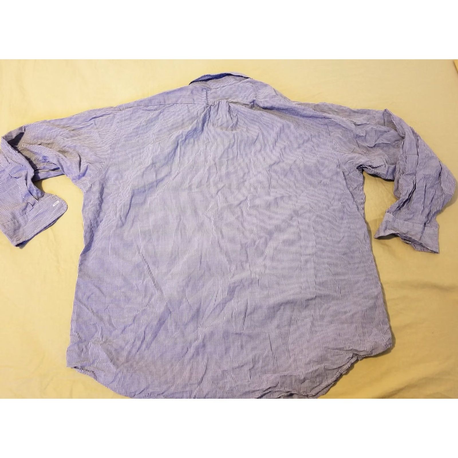 Polo Ralph Lauren Mens Polo Ralph Lauren Dress Shirt 17 34 35 Blue Button Cotton Size 42R - 6 Thumbnail