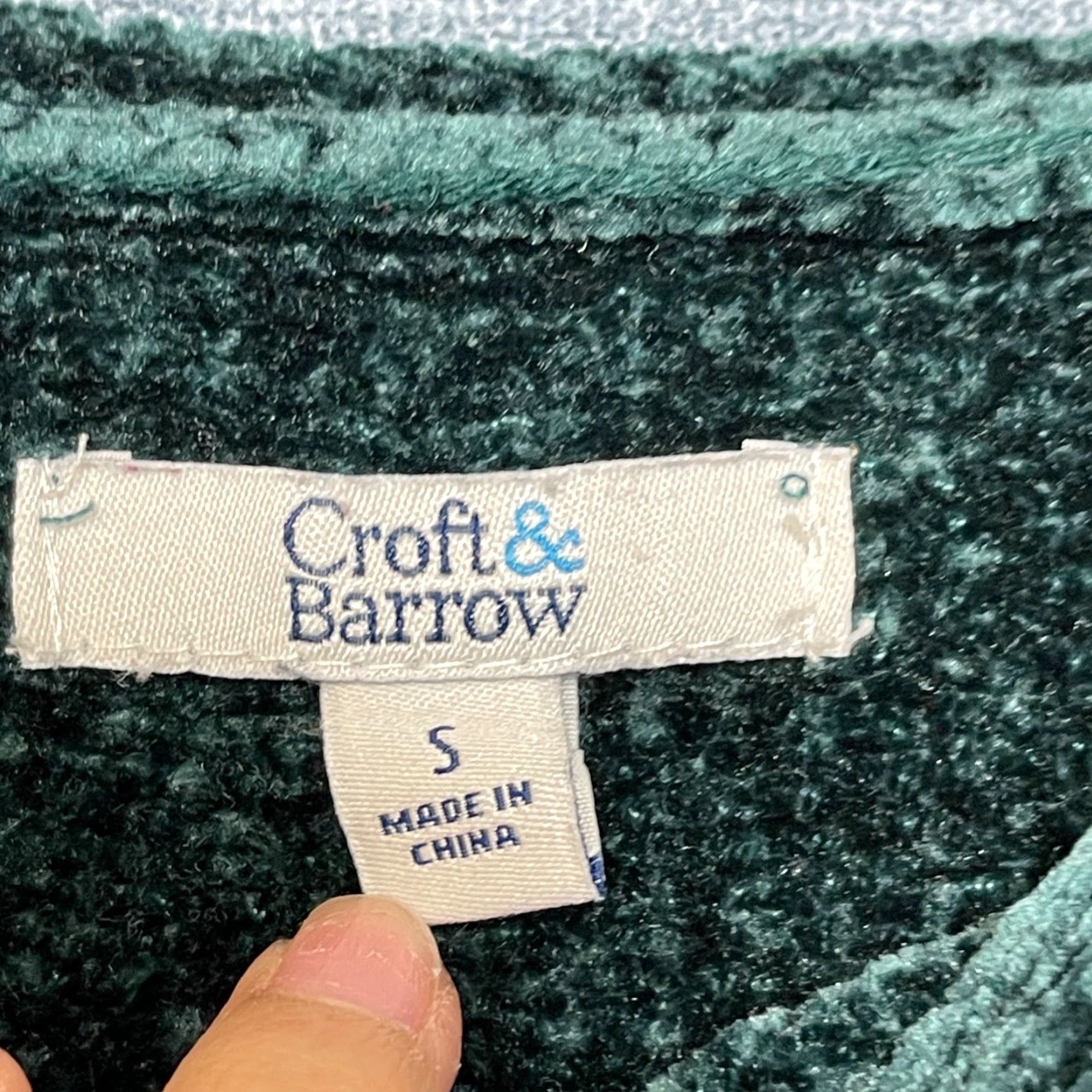 Croft & Barrow Womens Croft & Barrow Sweater Boatneck Green Chenille Small Fluffy Highland Long Sleeve Pullover Casual Knit Stylish Fall Winter Regular Size S / US 4 / IT 40 - 6 Thumbnail