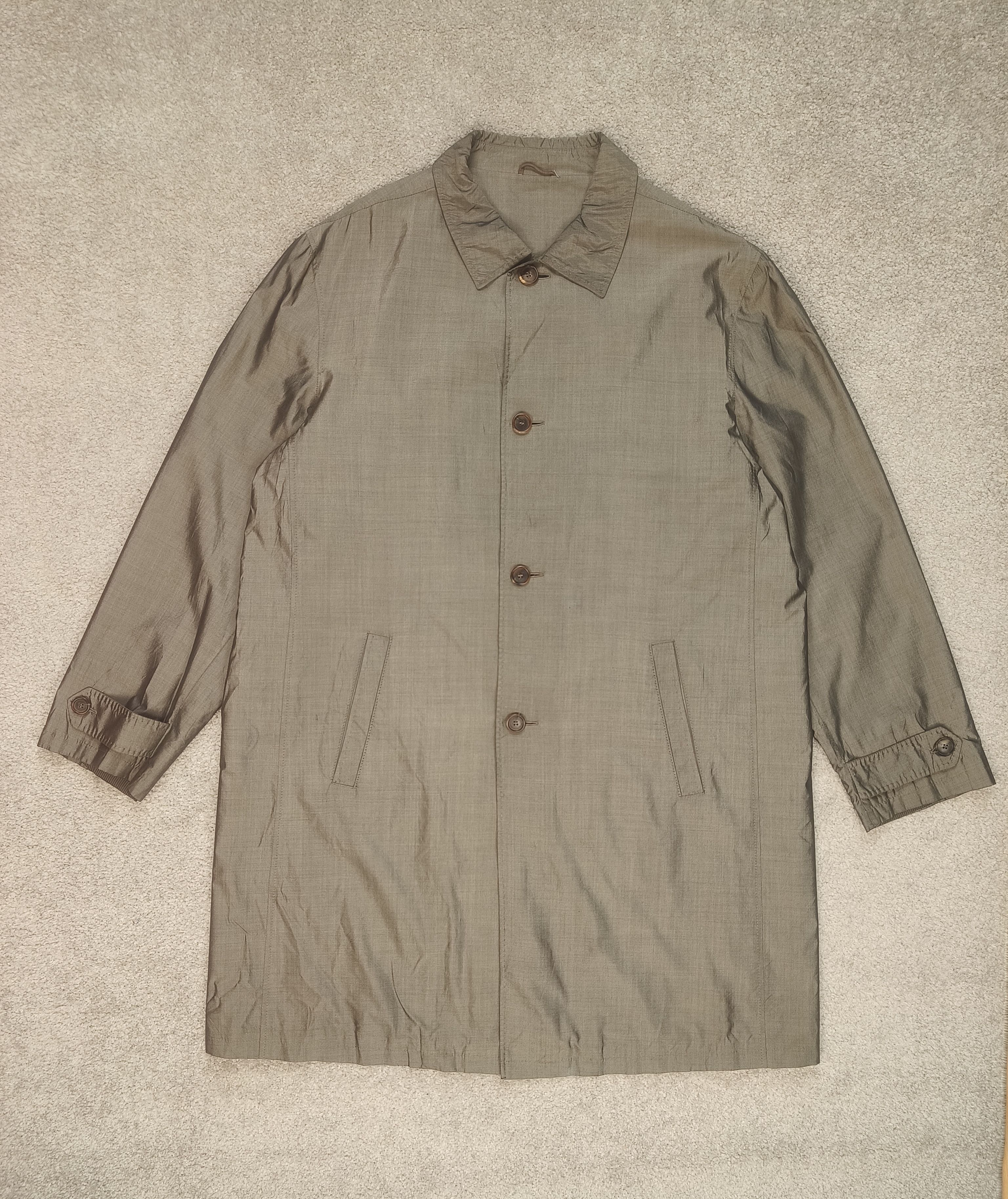 Ermenegildo Zegna Ermenegildo Zegna Vtg Silk Blend Light Car Coat Jacket Size US L / EU 52-54 / 3 - 1 Thumbnail