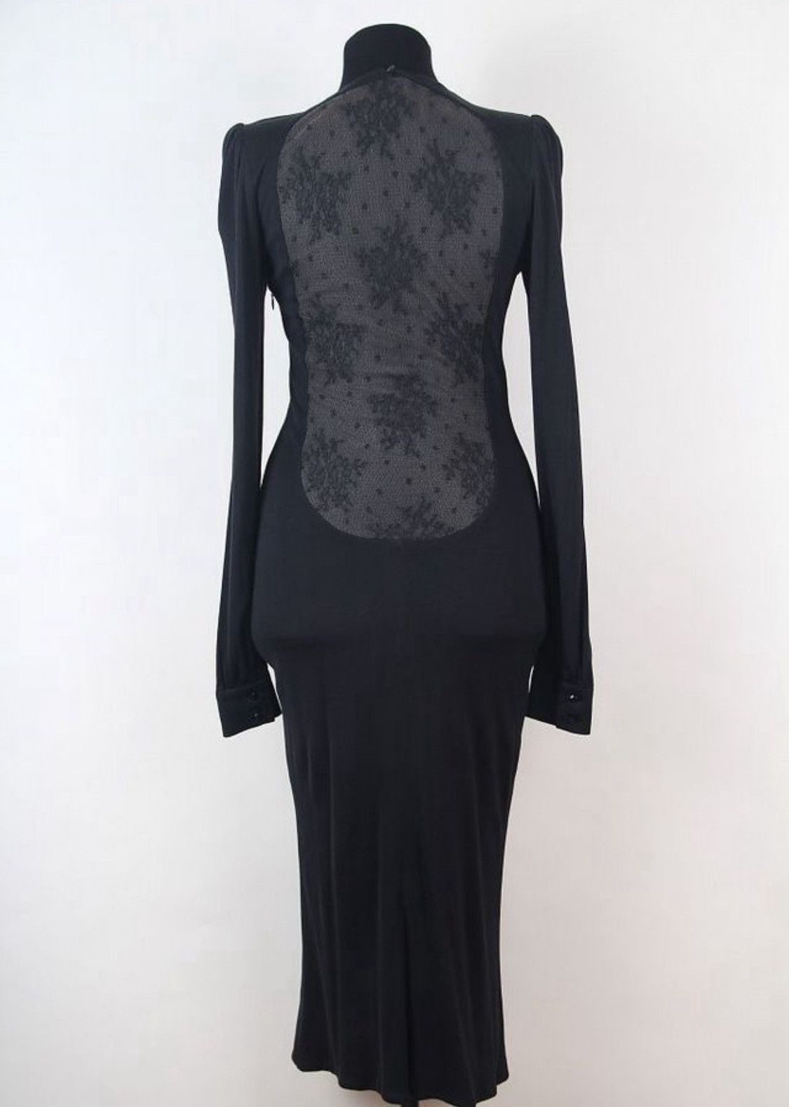 Alexander McQueen Alexander McQueen 2005 Hitchcock Runway Lace Back Maxi Dress Size M / US 6-8 / IT 42-44 - 2 Thumbnail