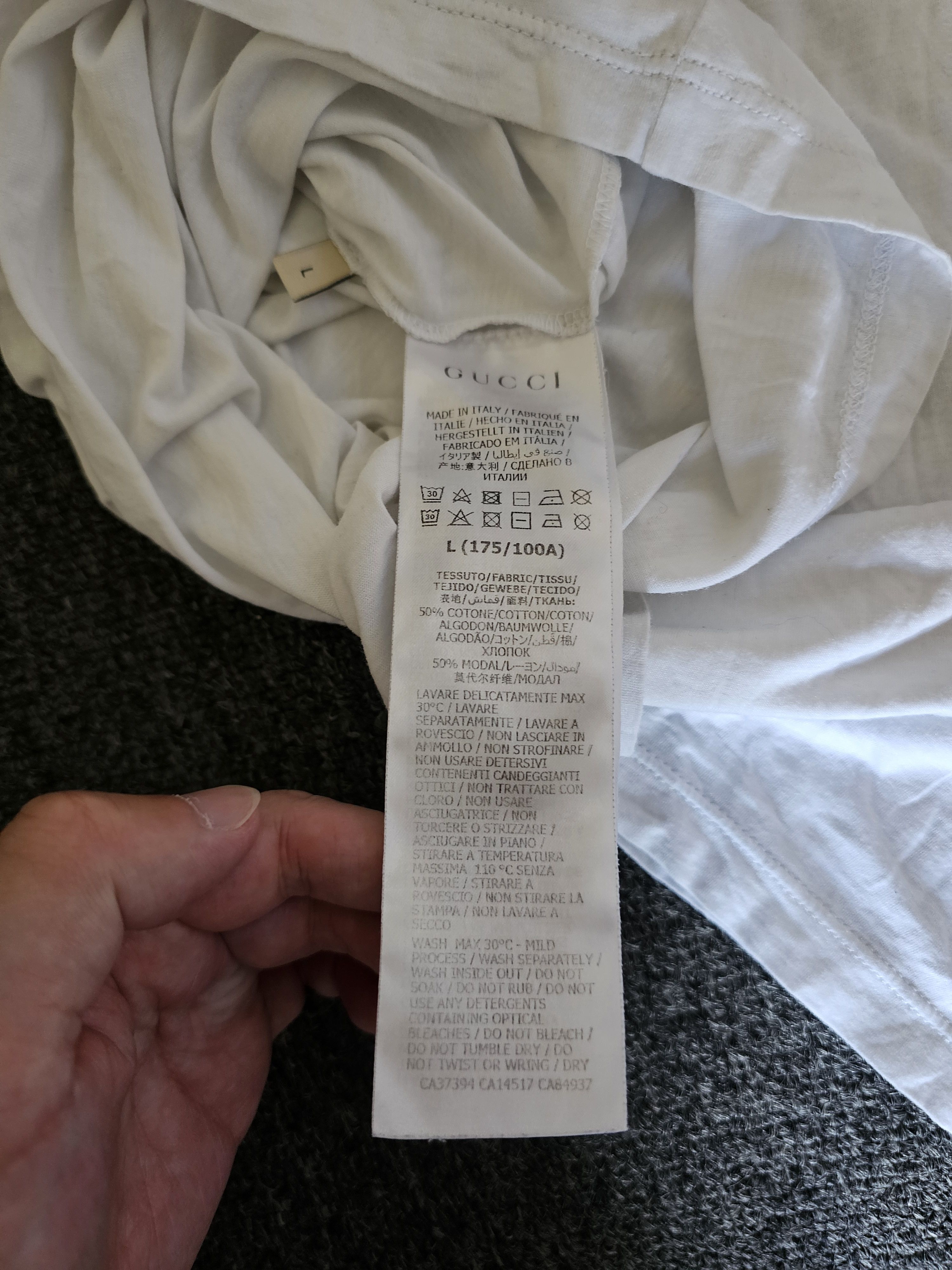 Gucci Gucci Men's White T-Shirt Size L Size US L / EU 52-54 / 3 - 4 Thumbnail