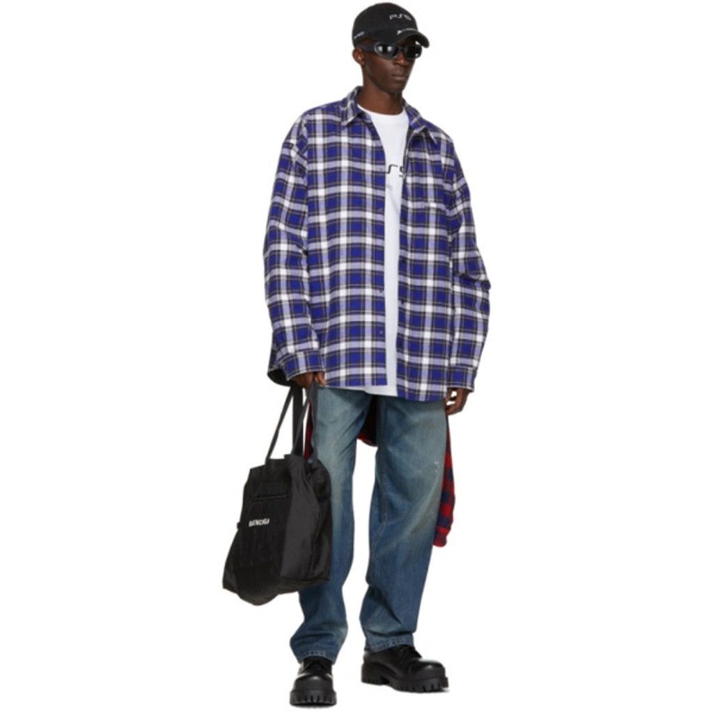 Balenciaga Oversize Padded Flannel Overshirt Size US XL / EU 56 / 4 - 2 Thumbnail
