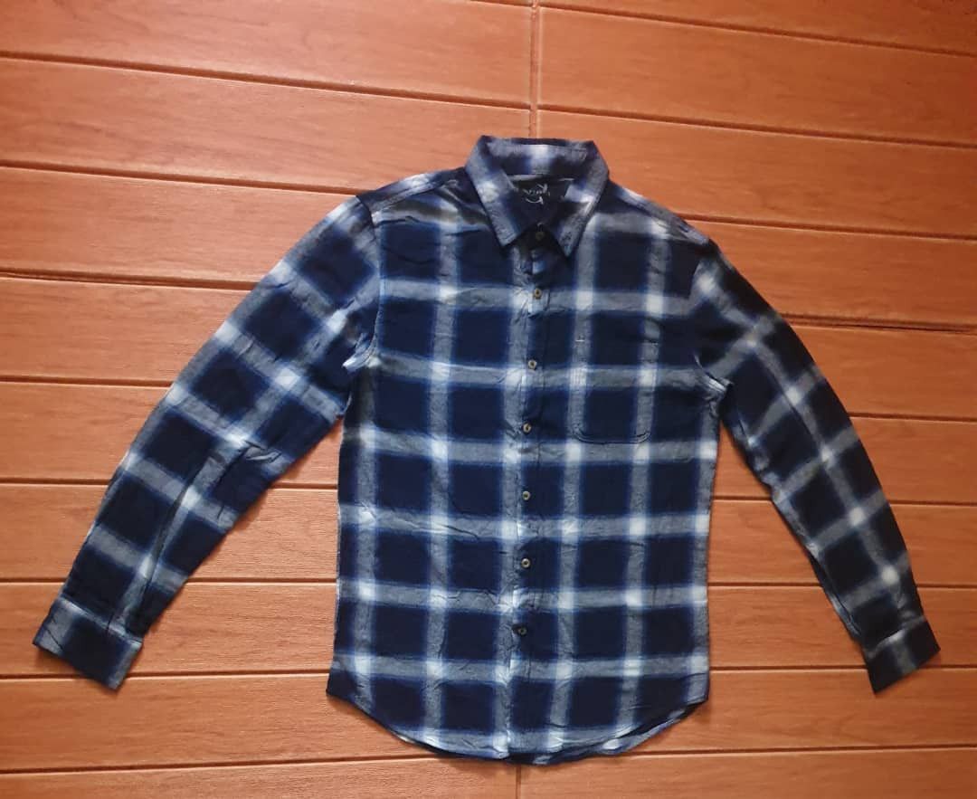 PPFM 💥Roshell checkered blue Japanese brand flannel shirt Size US M / EU 48-50 / 2 - 6 Thumbnail