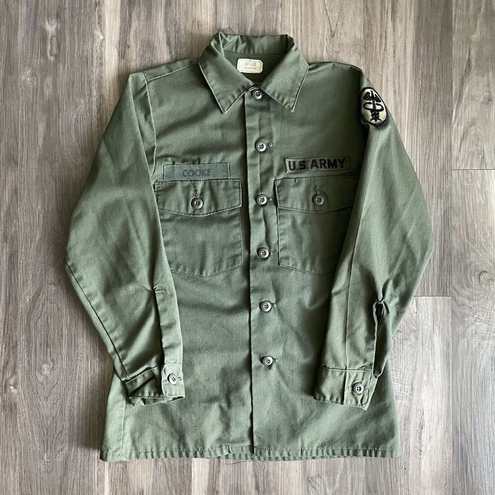 Vintage Vintage 1980s US Army Military OG-507 Utility Button Shirt M Size US M / EU 48-50 / 2 - 1 Thumbnail