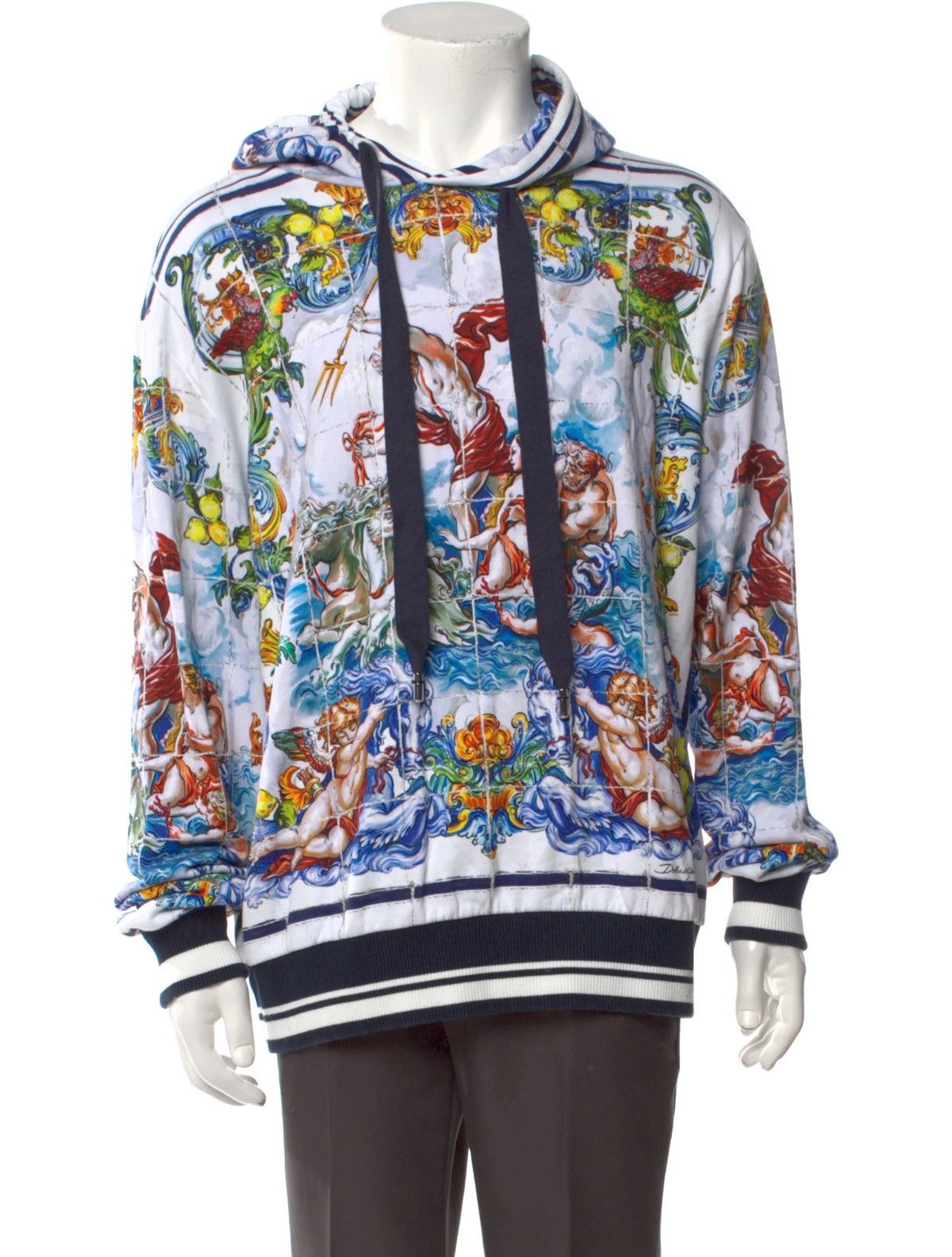 Dolce & Gabbana Dolce & Gabanna Multicolour Hoodie Neptune Print Size US L / EU 52-54 / 3 - 1 Thumbnail