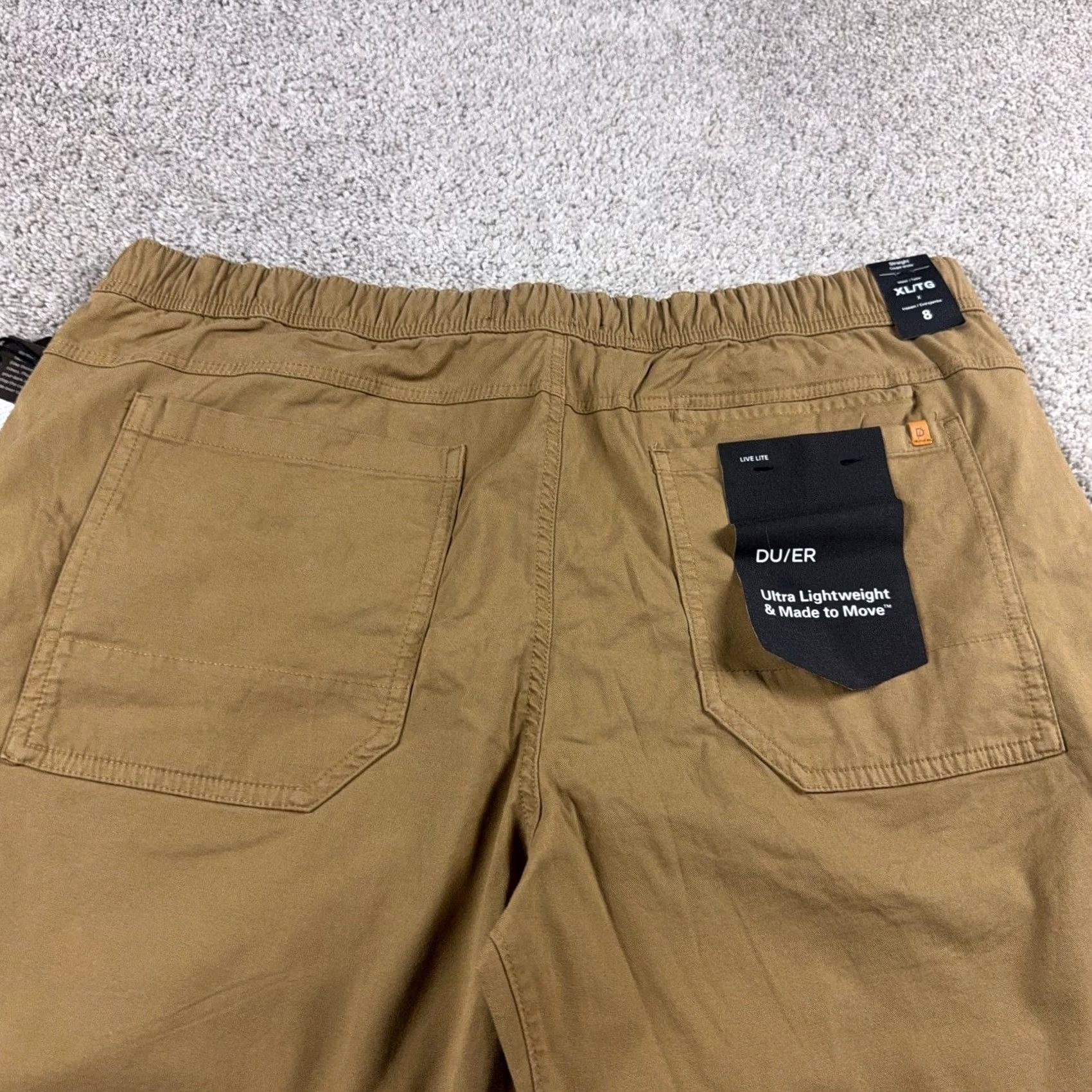 Duer Shorts Mens 1XL Brown Live Lite Stretch New Chino, Men's (Size 36) — image 6 of 6