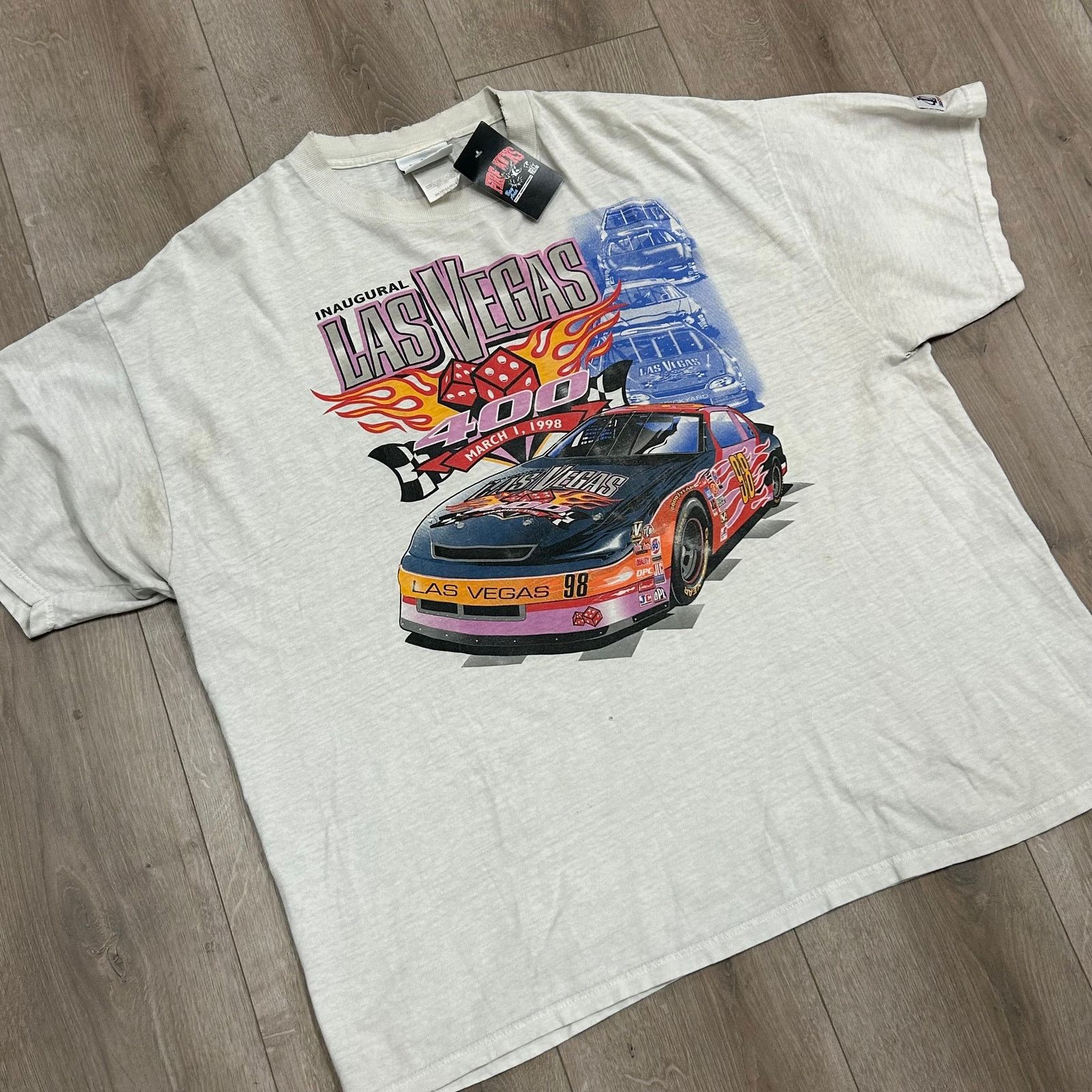 NASCAR Vintage 1998 Las Vegas 400 NASCAR White Tee T Shirt Size XXL Size US XXL / EU 58 / 5 - 7 Thumbnail