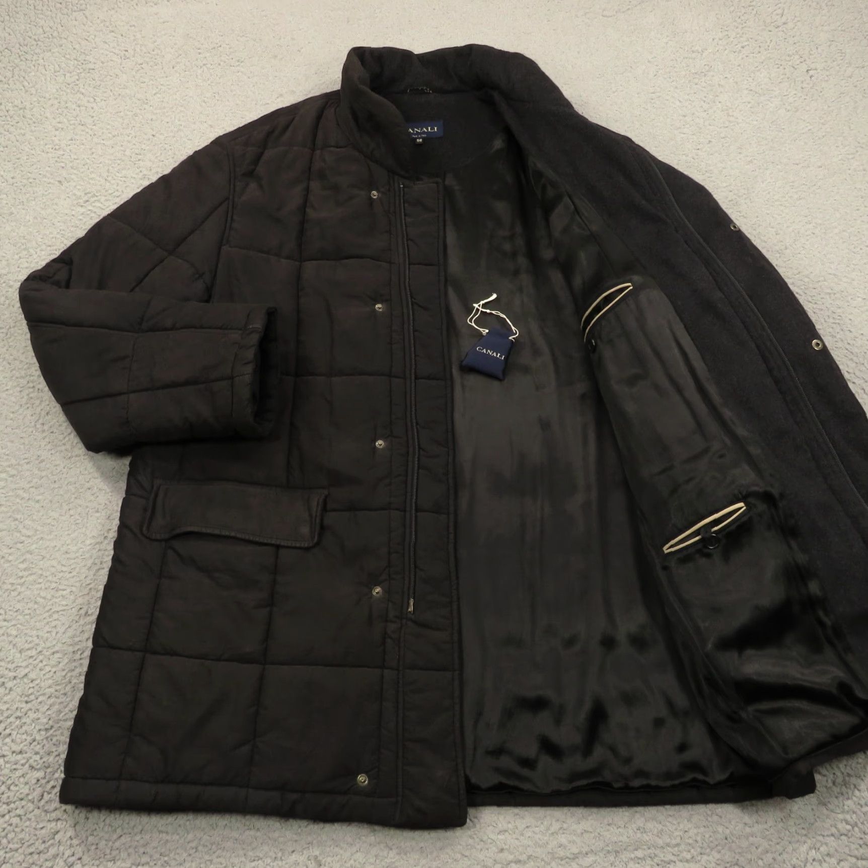 Canali Canali Coat 56 (46R) Cashmere Wool Quilt Lined Rain Puffer Towne Field Jacket Coat Shirt? Size US S / EU 44-46 / 1 - 2 Thumbnail