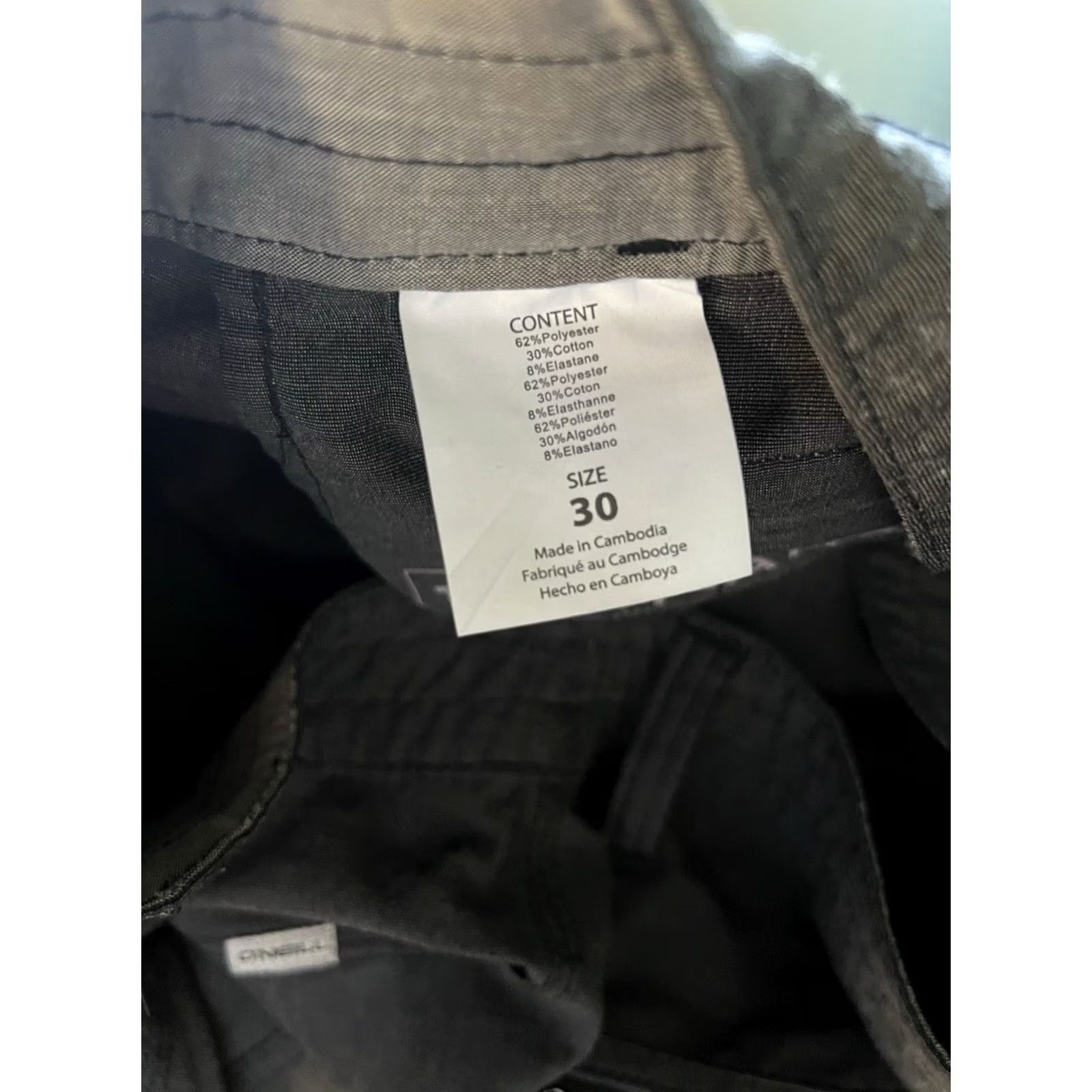 O'Neill O'Neill Mens Gray Chino Travlr Shorts 30W Regular Size w/out Drawstring Size US 30 / EU 46 - 3 Thumbnail