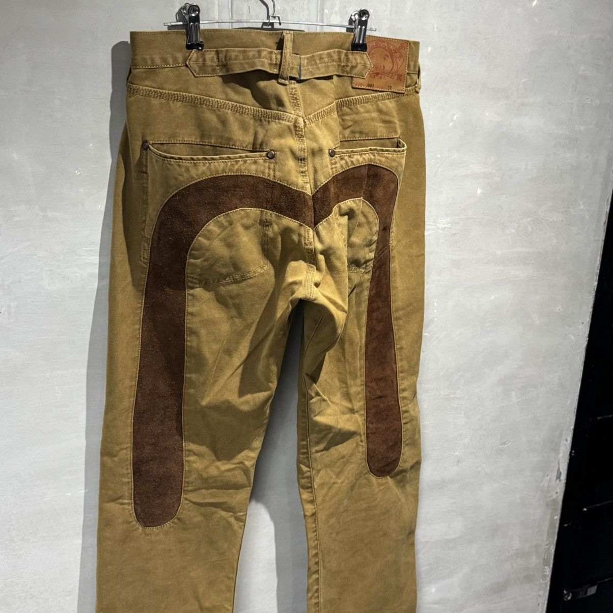 Evisu Rare EVISU Yamane Deluxe Canvas Pants Suede Leather Daicock Size US 32 / EU 48 - 20 Thumbnail