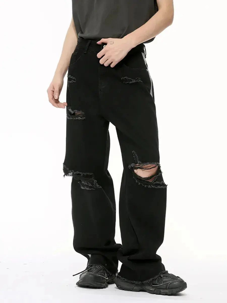 Japanese Brand Retro loose high street ripped jeans Size US 32 / EU 48 - 6 Thumbnail