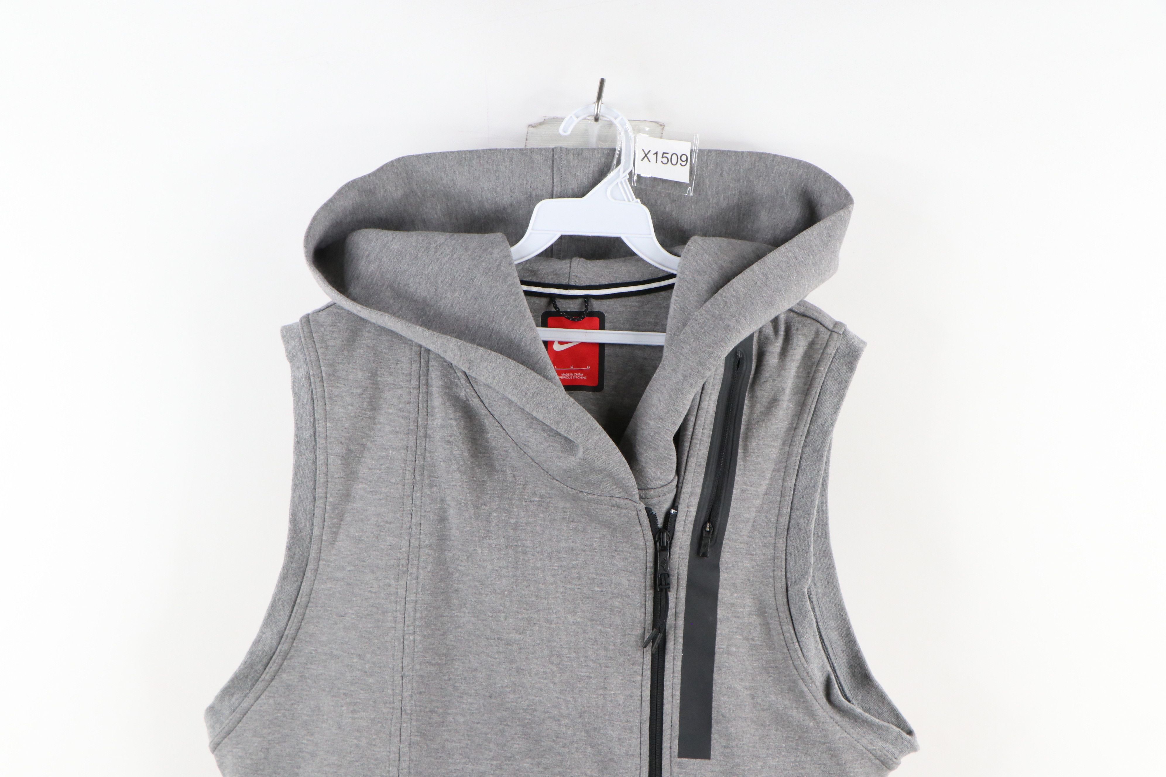 Nike Nike Spell Out Tech Fleece Full Zip Cape Vest Hoodie Gray Size L / US 10 / IT 46 - 2 Thumbnail
