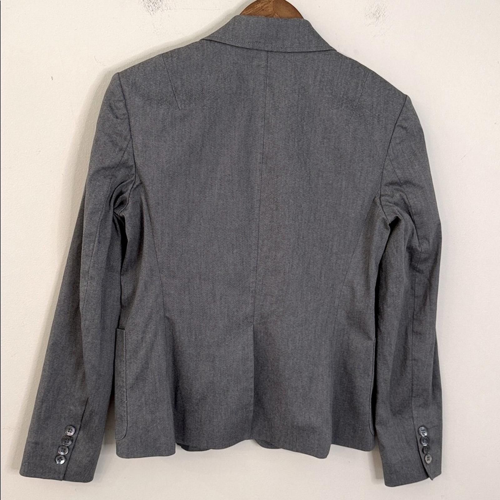 J.Crew J. Crew Classic Grey Blazer V Neck pockets lined button SZ 2 Size XS / US 0-2 / IT 36-38 - 4 Thumbnail