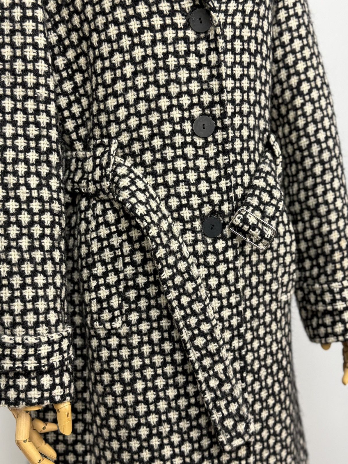 Miu Miu Wool Trench Coat Belt Knitted Womens Medium