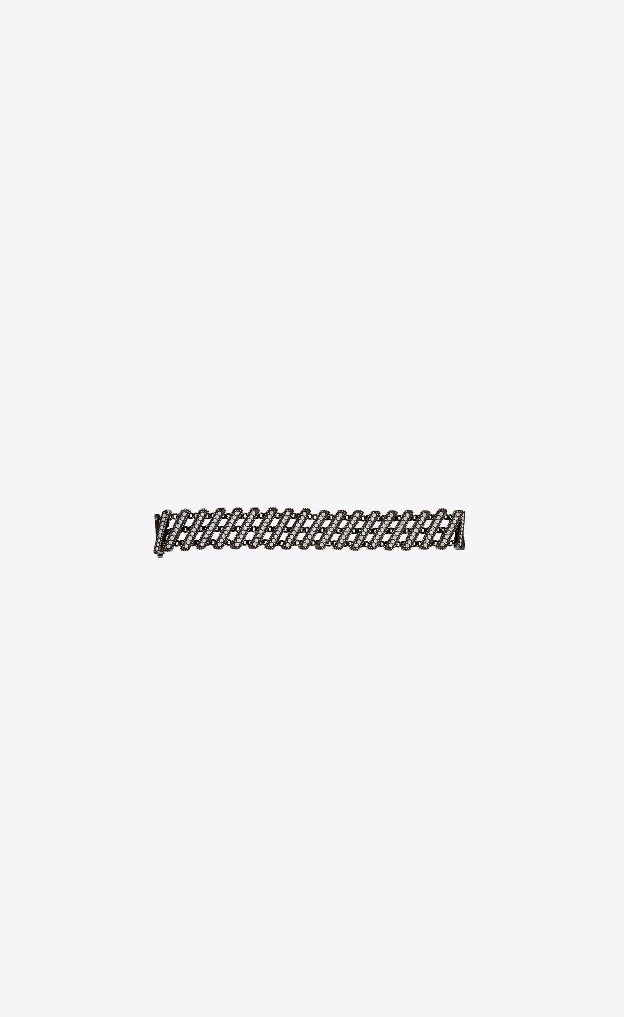 Saint Laurent Paris o1smrcs1224 Size: OS / Baguette Rhinestone Bracelet Metal Size ONE SIZE - 1 Thumbnail