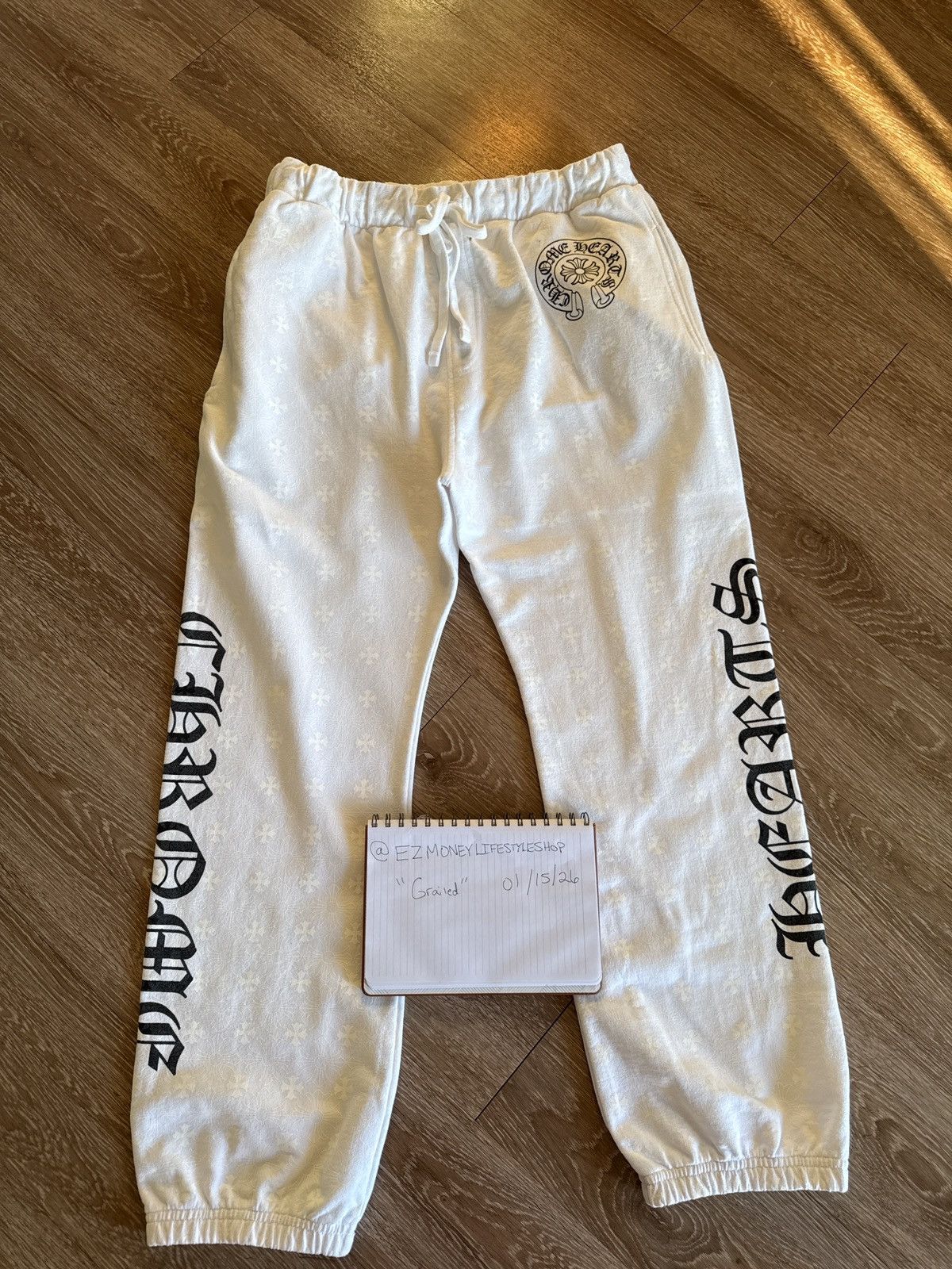 Chrome Hearts Chrome Hearts White Cross Sweat Pants XL Size US 34 / EU 50 - 2 Thumbnail