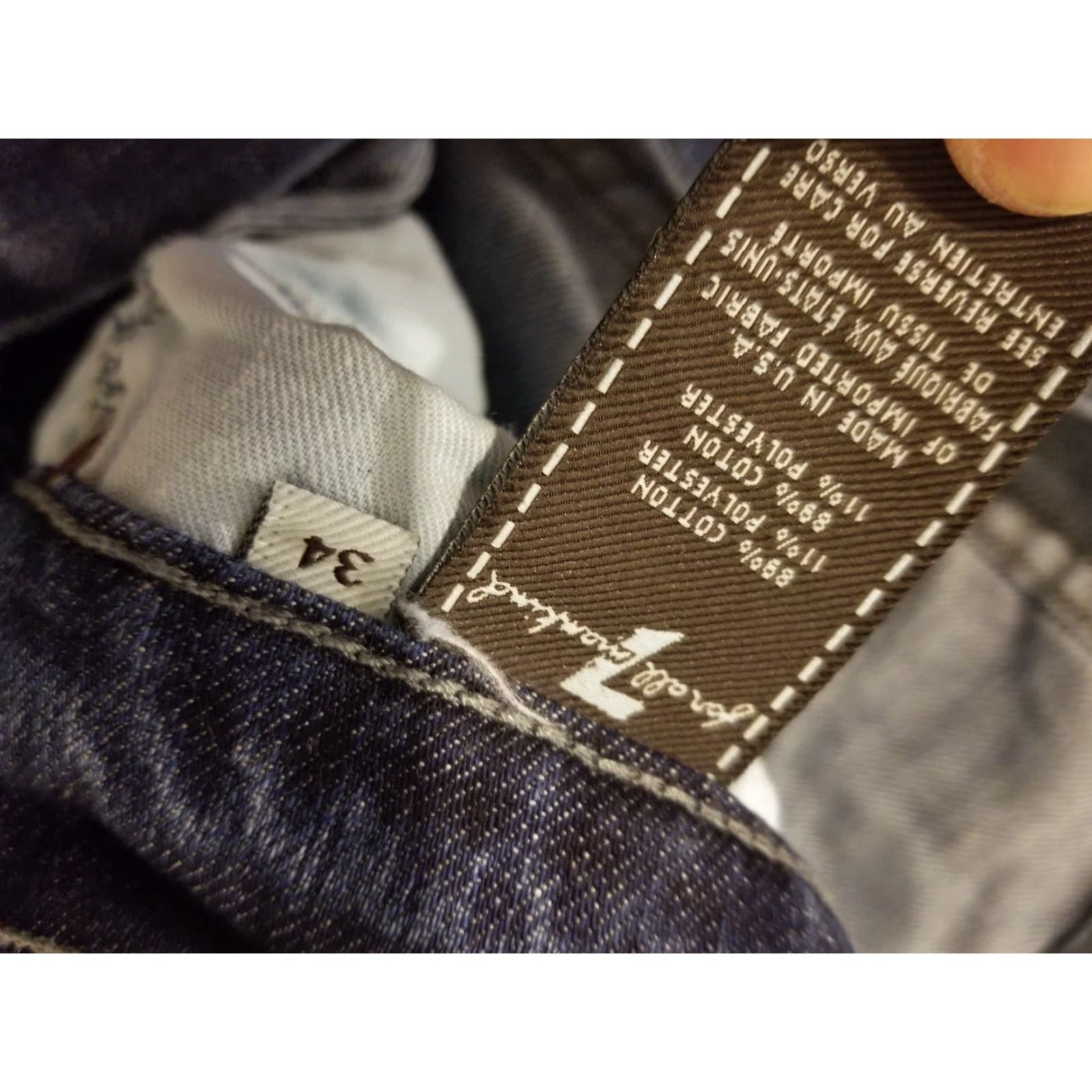 7 For All Mankind Mens Jeans 7 For All Mankind Blue Bootcut Denim 34x28 Stretch Regular 34 Inseam Men 28 Mens Size US 34 / EU 50 - 8 Thumbnail