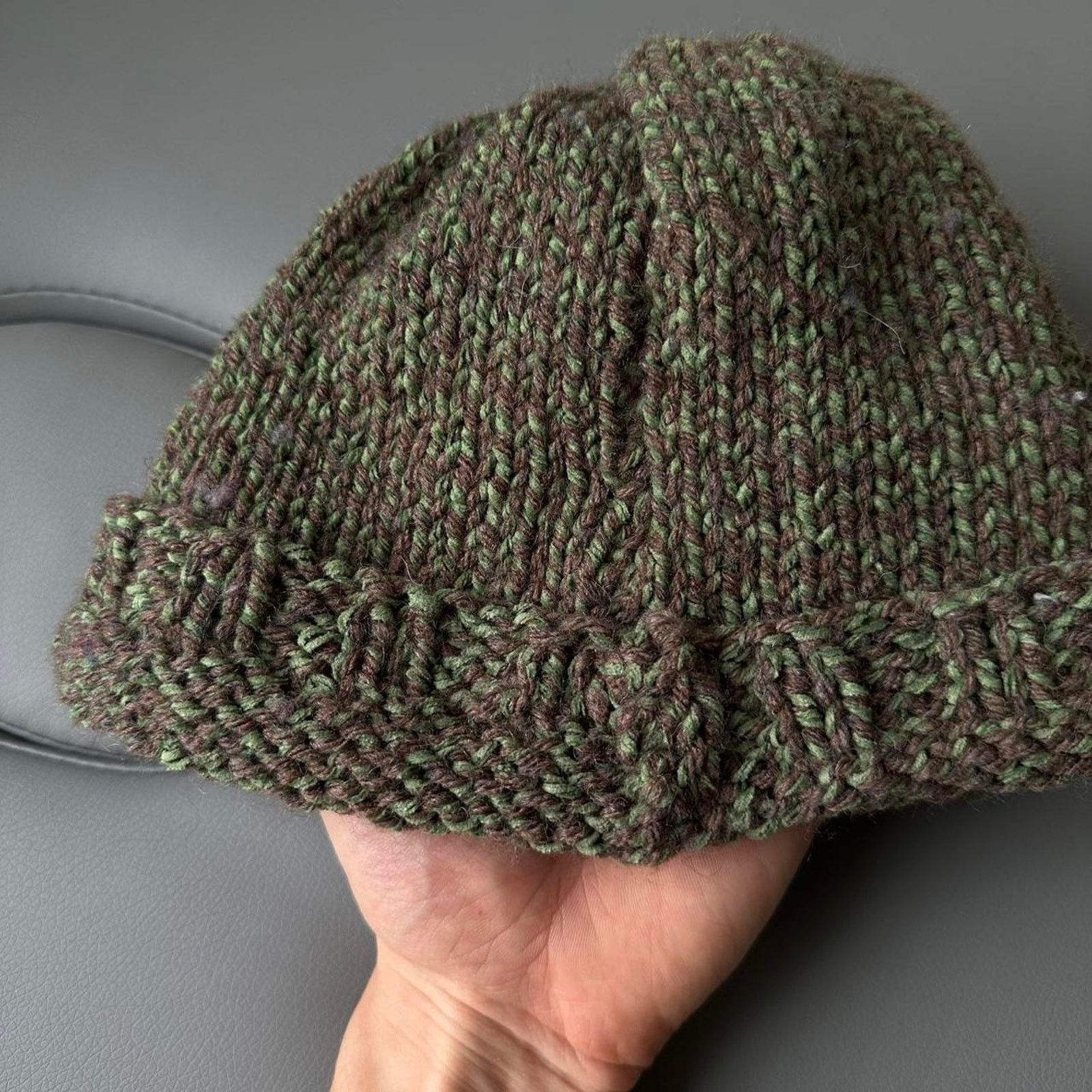 Vintage Vintage Mint Brown Green Crochet Grandma Beanie Hat Cap Size ONE SIZE - 7 Thumbnail