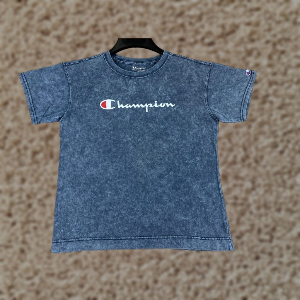 Champion Champion Shirt Mens Small Blue Denim Look Short Sleeve Crew Neck Cotton Size US S / EU 44-46 / 1 - 1 Thumbnail