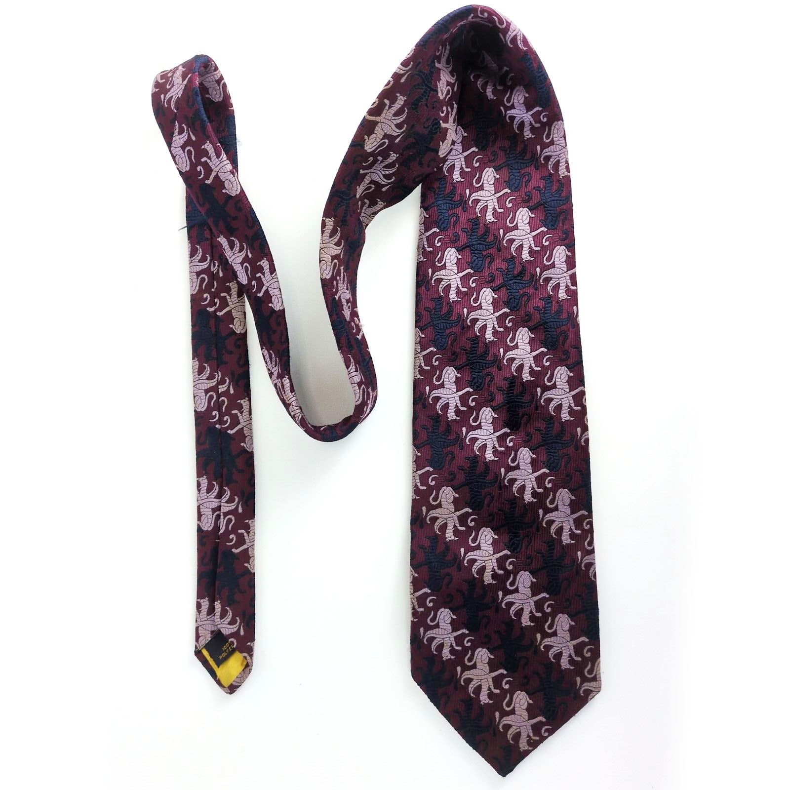 Vintage Vintage Pulitzer Mythical Griffin Brocade 4" Wide Neck Tie Size ONE SIZE - 4 Thumbnail
