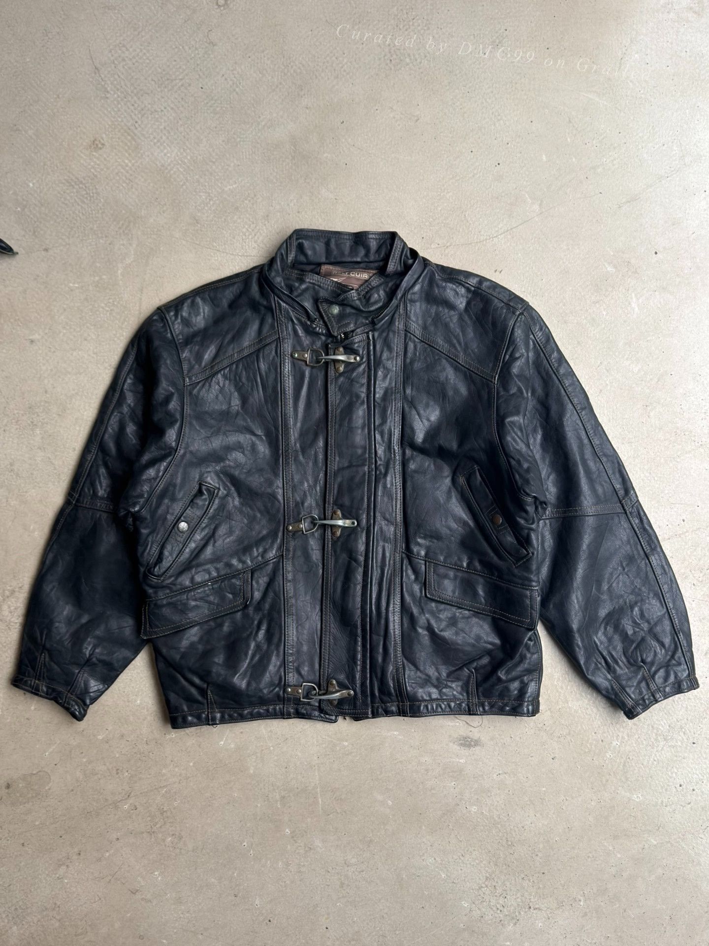 Vintage Vintage Firefighter Leather Jacket Lobster Clasp Size US L / EU 52-54 / 3 - 1 Thumbnail