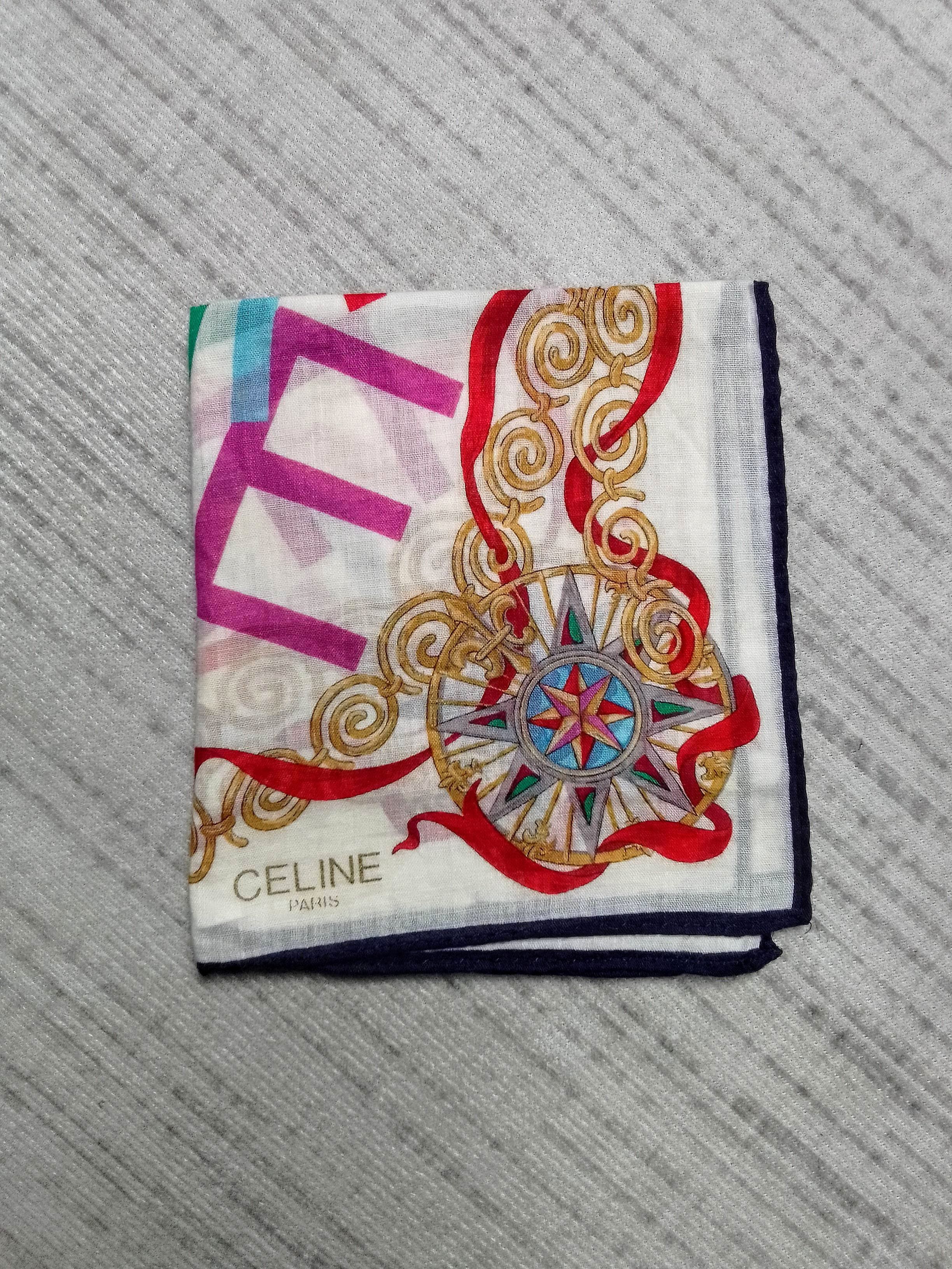 Celine Celine letter spellout cotton scarf handkerchief neckerchief Size ONE SIZE - 2 Thumbnail