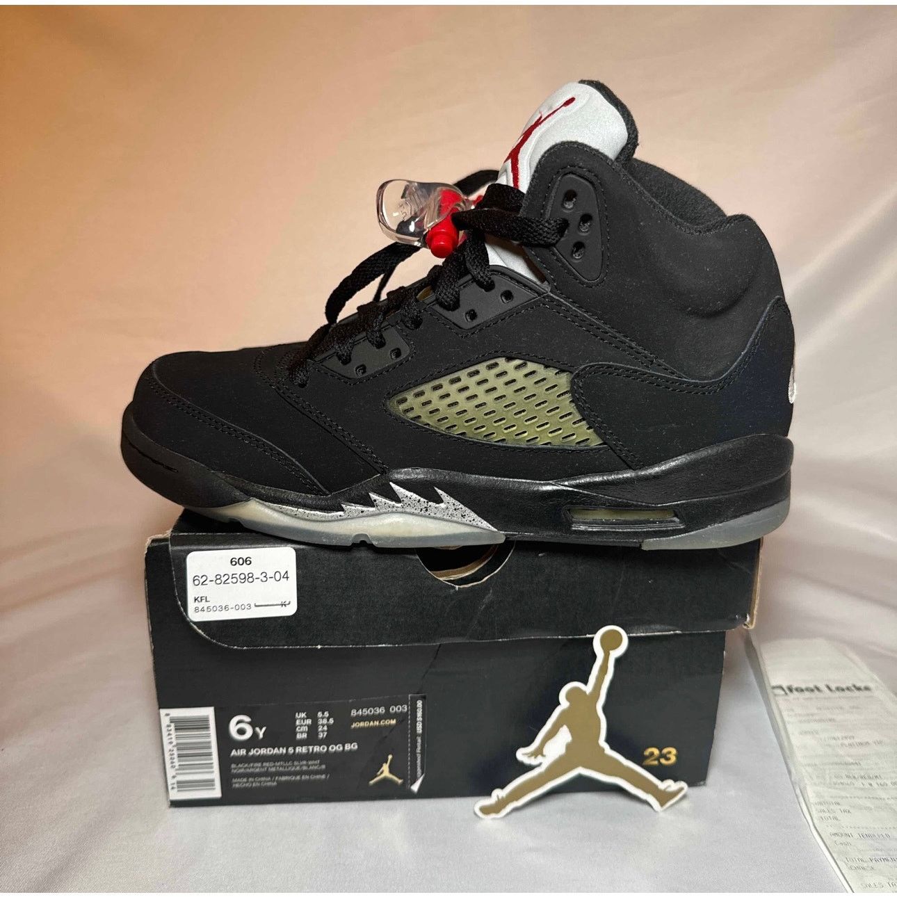 Jordan Brand × Nike Size 6 - Nike Air Jordan 5 Retro OG BG Black Metallic 2016 Size US 6 / EU 39 - 9 Thumbnail