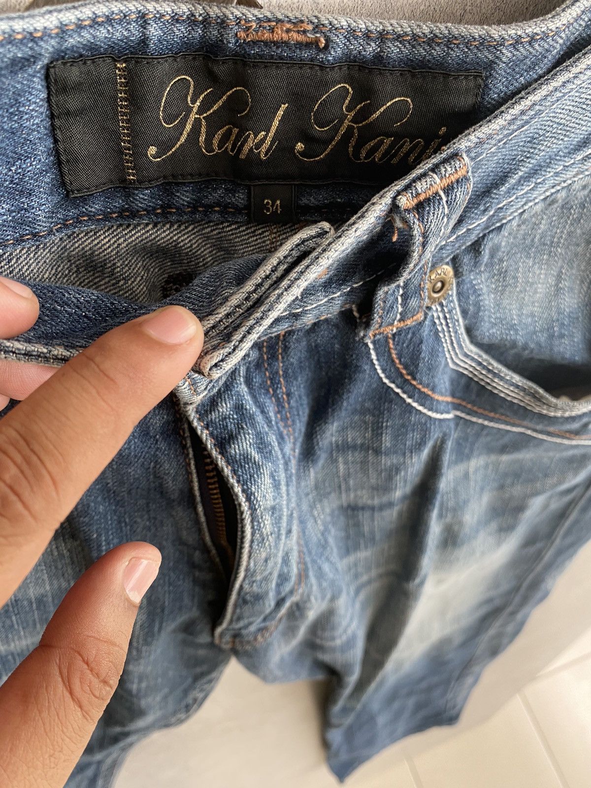 Karl Kani × Vintage Vintage Karl Kani King of Black Studded Baggy Jeans Size US 34 / EU 50 - 4 Thumbnail