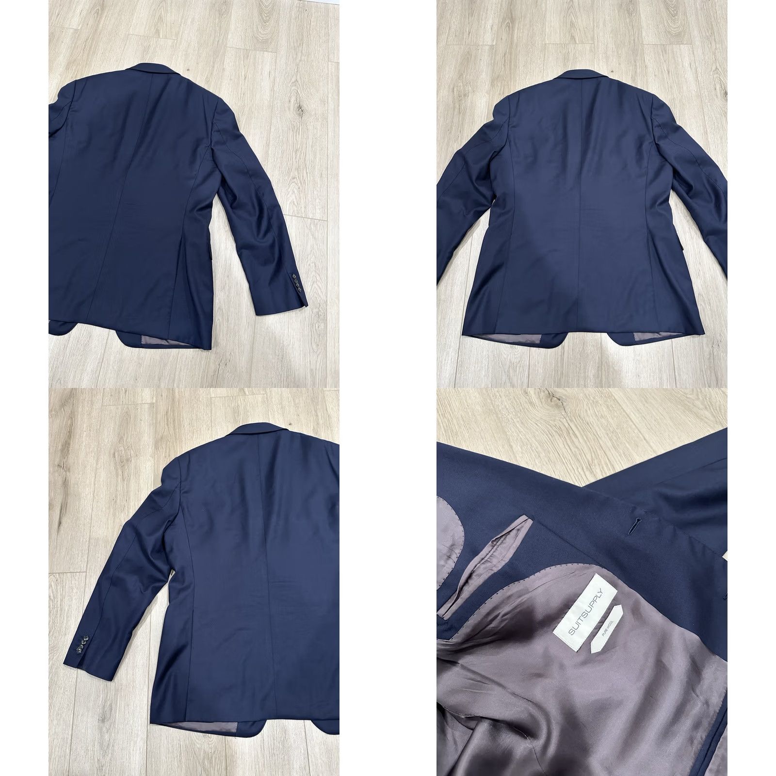 Apolis VINTAGE Napoli Blazer Men 50 Navy Blue Solid Notch 2-Button 4-Button Sleeve Wool Blazer Size 50R - 9 Thumbnail