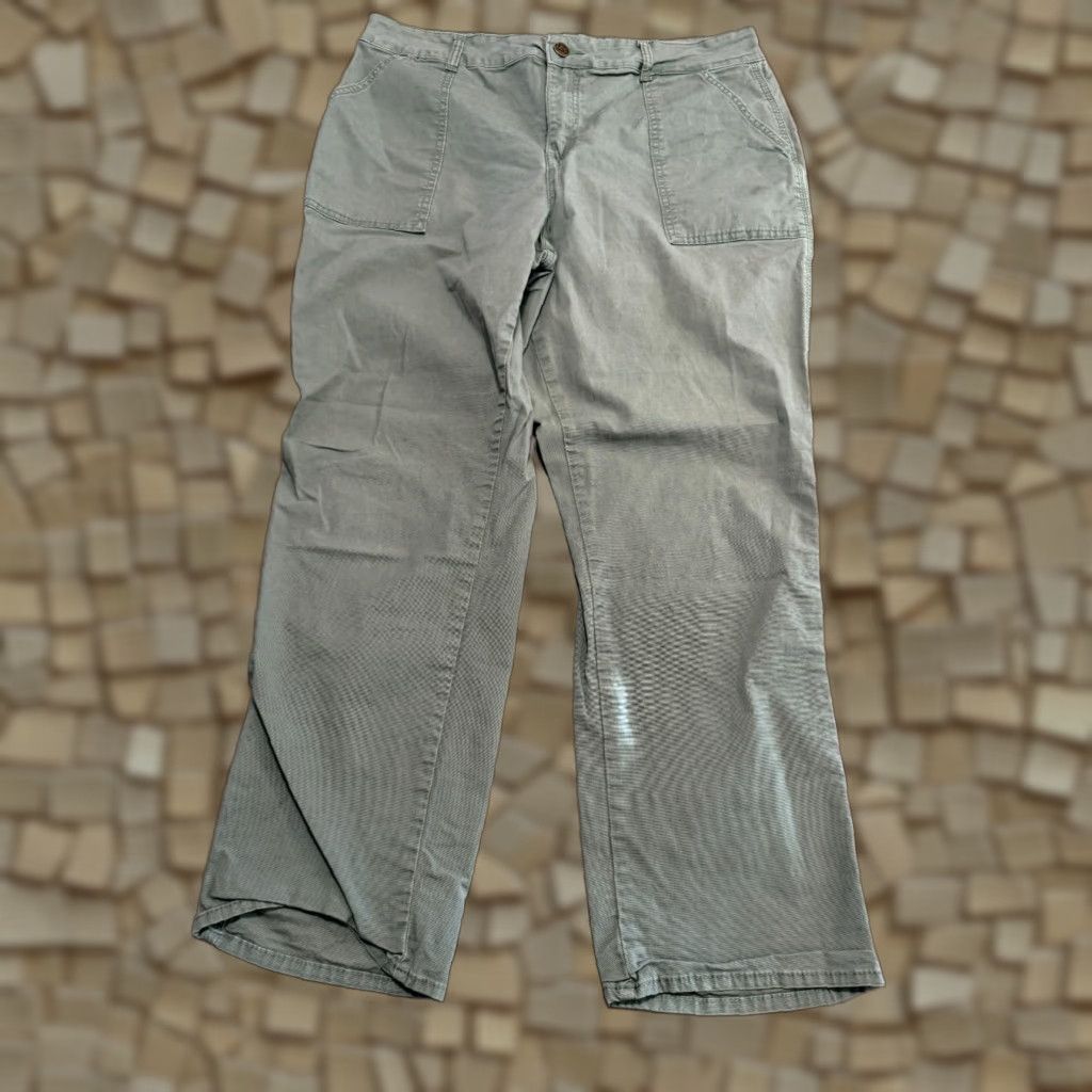 Lee Lee Pants Women's Small Green Workwear High Rise Straight Pockets Outdoor Cotton Chino Size 28" / US 6 / IT 42 - 1 Thumbnail