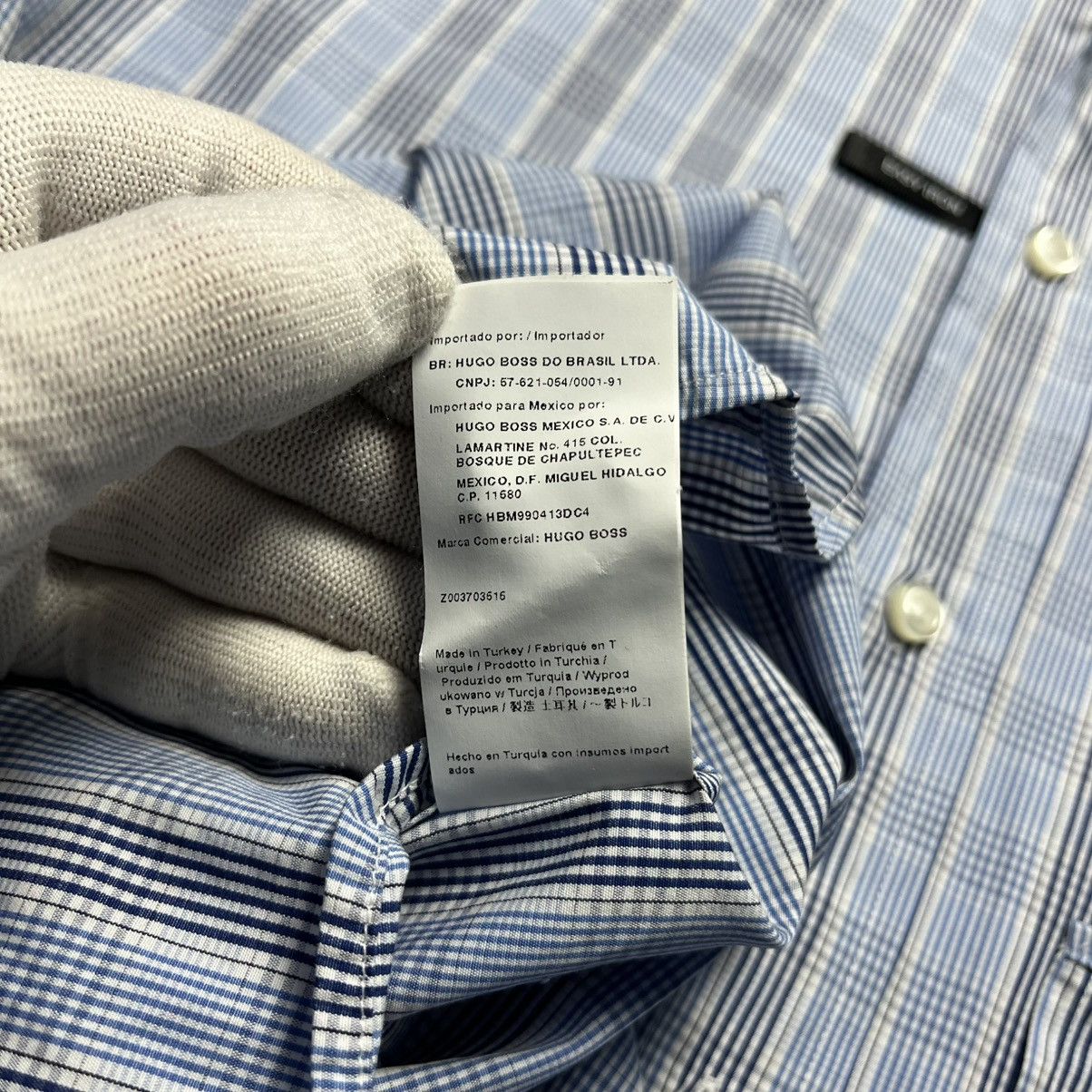 Designer × Hugo Boss Hugo Boss Checkered Shirt Long Sleeve Button Up Luxury Size US XL / EU 56 / 4 - 9 Thumbnail