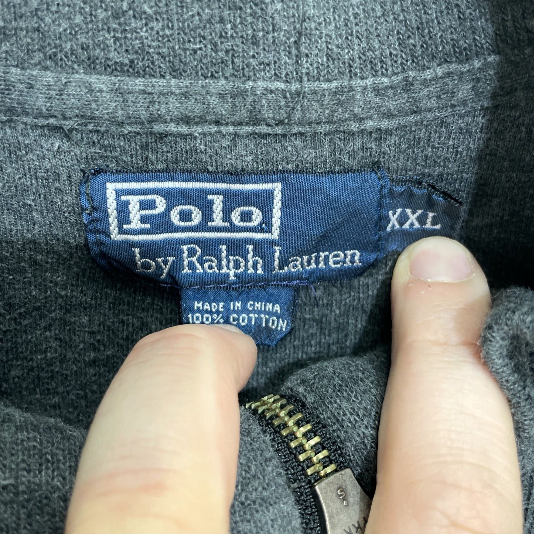 Polo Ralph Lauren VINTAGE Polo Ralph Lauren Sweater Mens 2XL Grey Cotton 1/4 Zip Mock Neck Pullover Casual Knit Pony Logo Classic Size US XXL / EU 58 / 5 - 2 Thumbnail