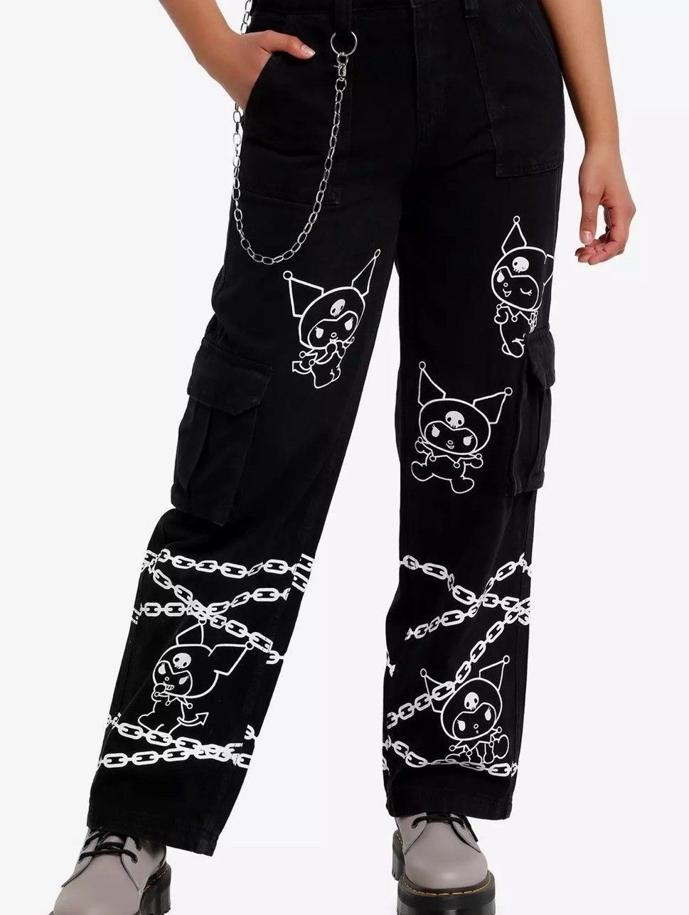 Hot Topic Hot Topic x Kuromi Belt Chain Black Carpenter Pants Size 15 Size 38" / US 16 / IT 52 - 1 Thumbnail