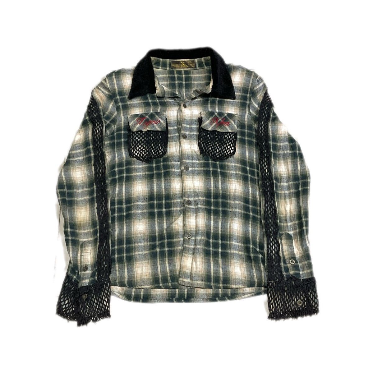 Hysteric Glamour × If Six Was Nine × Japanese Brand 🔥Sick Y2K Xfrm Flannel Mesh Shirt Tribal Glitter Size US S / EU 44-46 / 1 - 1 Thumbnail