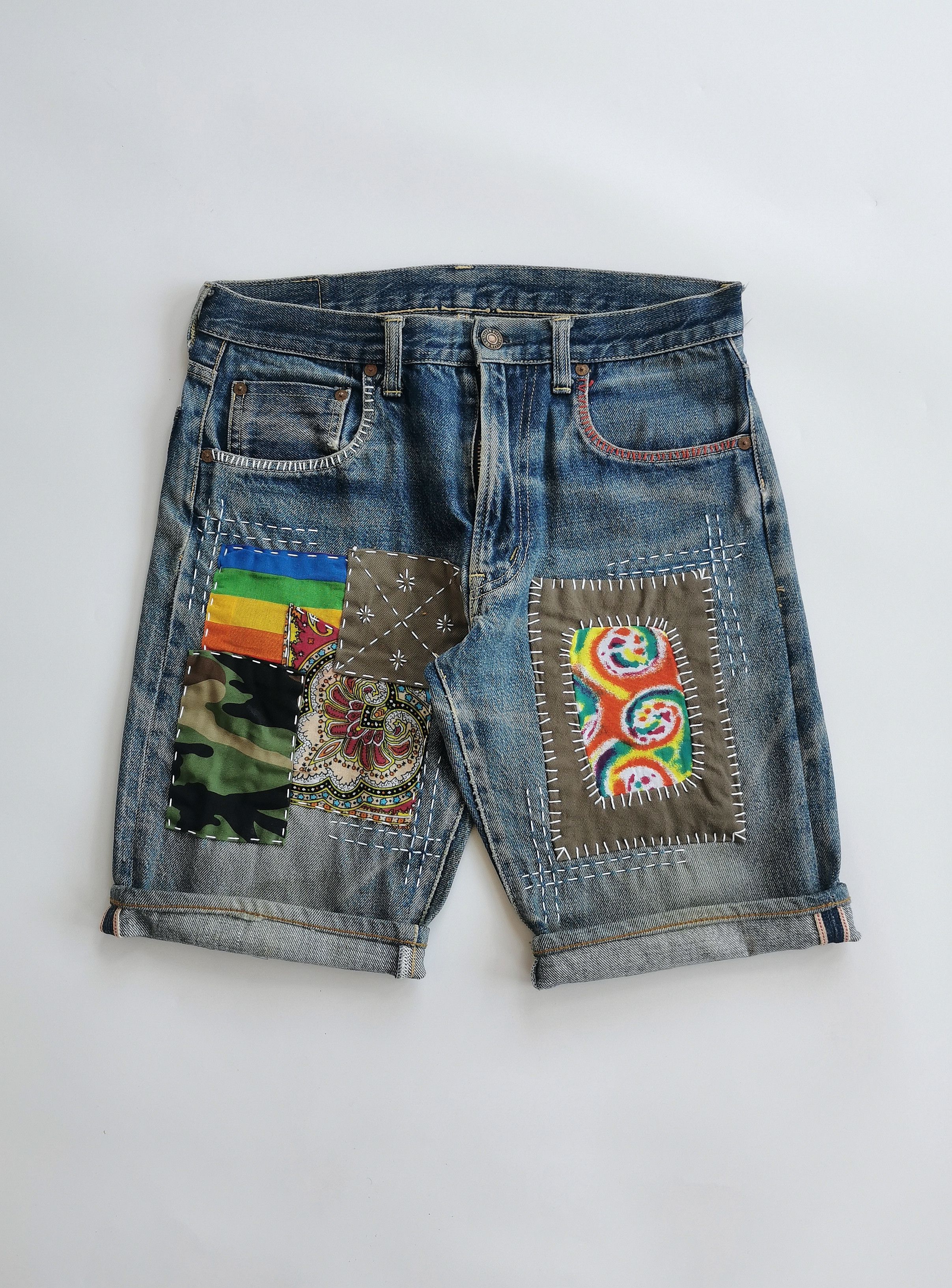 Kapital Go West Selvedge Patchwork Sashiko Size US 30 / EU 46 - 2 Thumbnail
