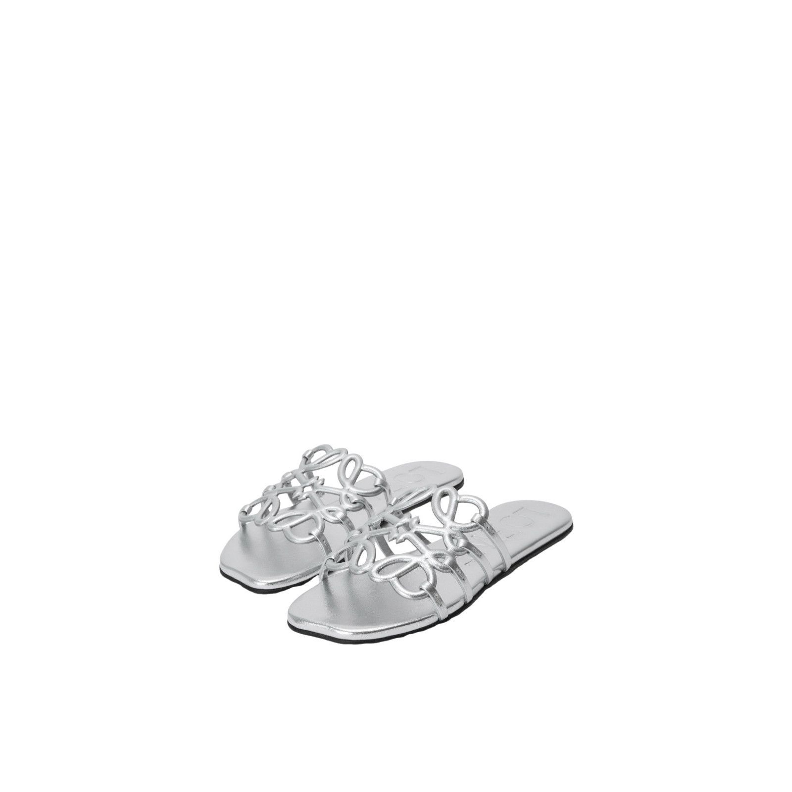 Loewe LOEWE Petal Anagram $950 Silver Slides New & Authentic (Wome Size US 8 / IT 38 - 2 Thumbnail