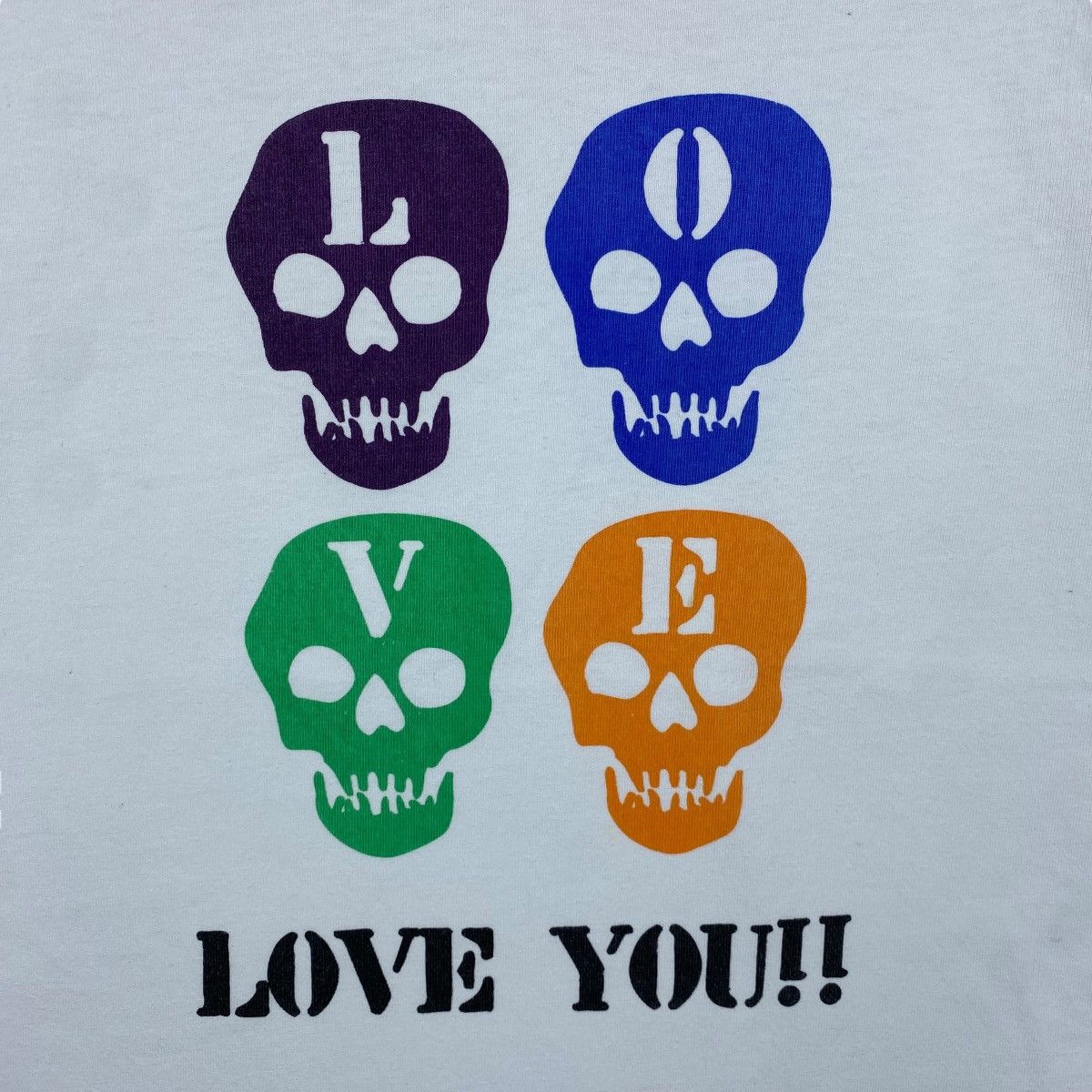 Japanese Brand Japanese Brand BEAU MERE Power Girl LOVE Skulls Graphic Tee Size M / US 6-8 / IT 42-44 - 2 Thumbnail