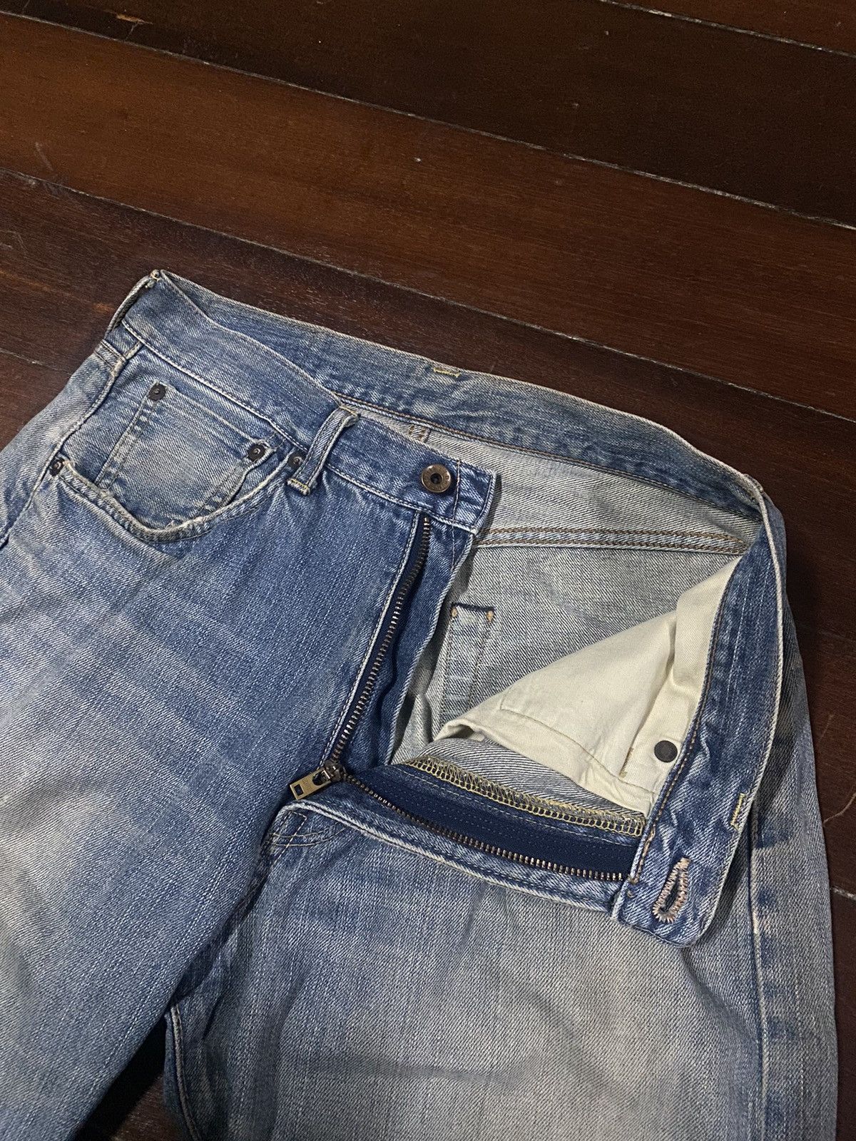 Edwin Vintage 90s Edwin 505 Selvedge Distressed Denim Jeans BAGGY Size US 32 / EU 48 - 8 Thumbnail