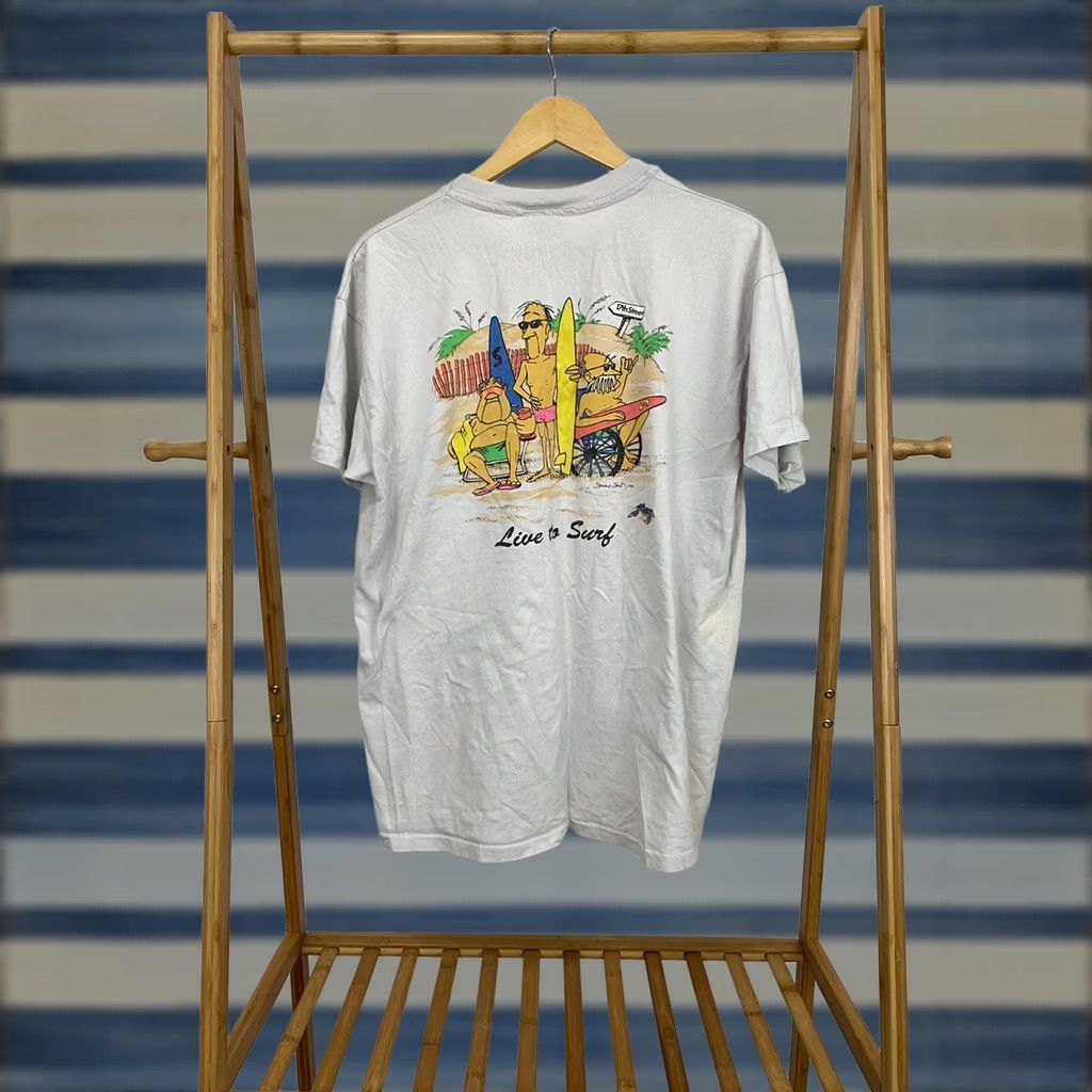 Olive VTG 90s 17th Street Surf Shop Live To Surf Single Stitch Pocket T-Shirt XL Shirt Mens Light Gray Size US XL / EU 56 / 4 - 1 Thumbnail